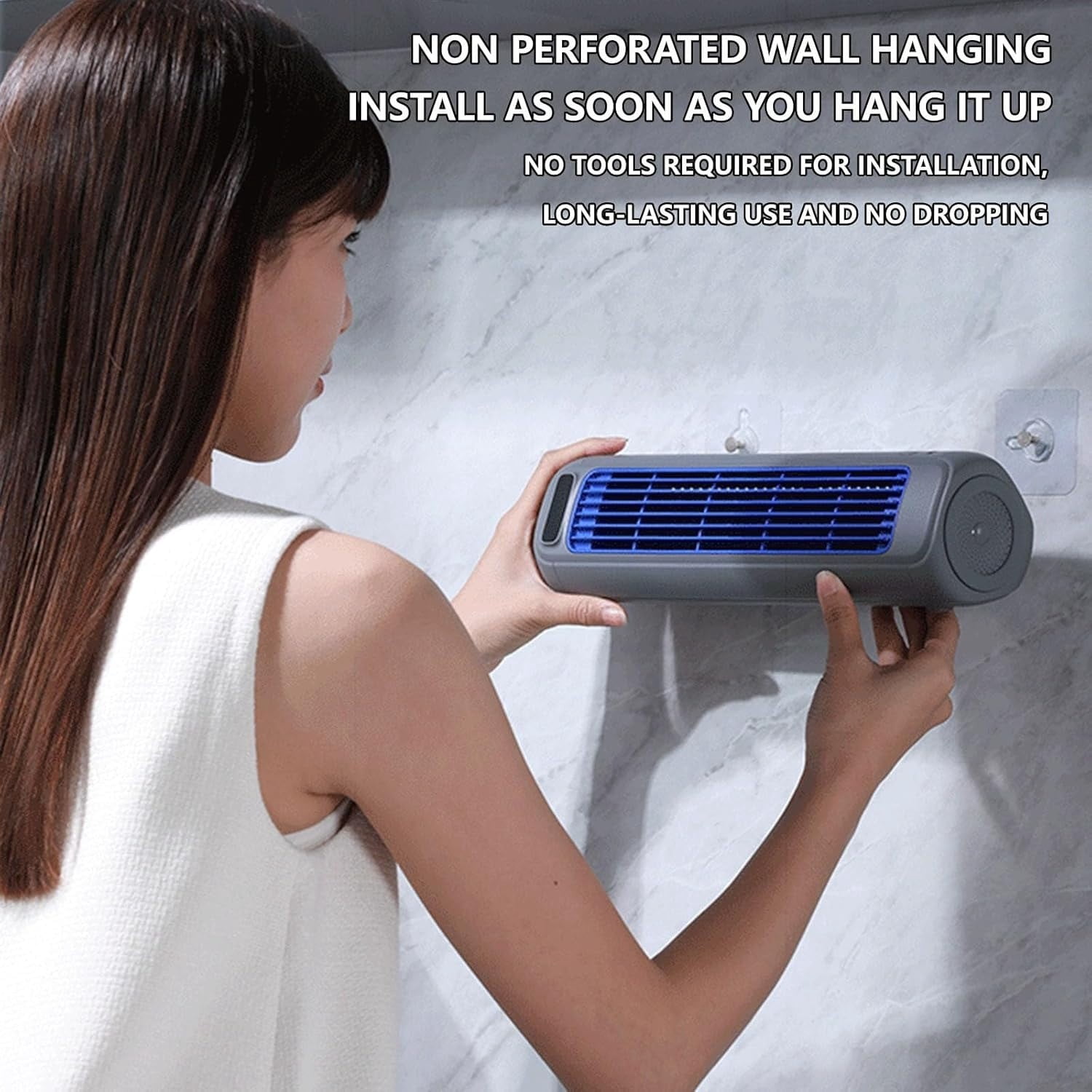 Generic Bladeless Tower Air Conditioner Portable Desktop Evaporative Cooler (Grey, 12.28 x 3.42 x 3.27 in) fu6ap