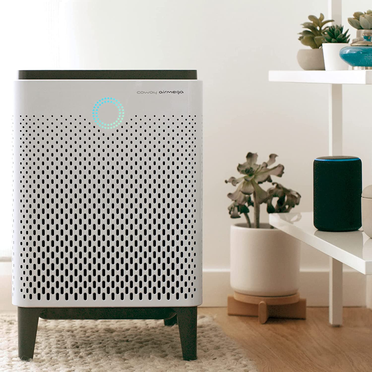 Coway Airmega 300S Smart Air Purifier with True HEPA Filtration and WiFi Connectivity (White, 1256 sq ft Coverage) u4drd