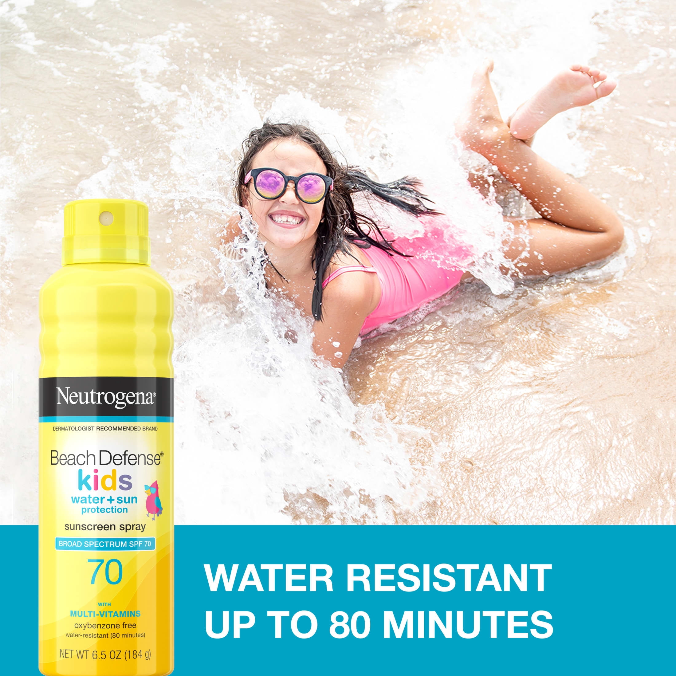 Neutrogena Beach Defense Kids Sunscreen Spray SPF 70 Broad Spectrum UVA/UVB Protection (6.5 oz) jhxq8