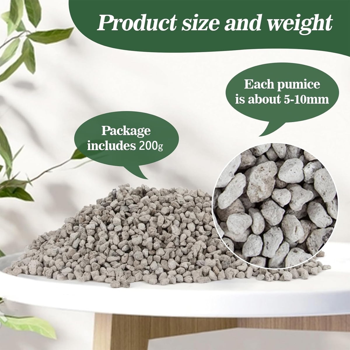 GIXUSIL Horticultural Pumice for Plants, Succulent and Bonsai Soil Amendment, Aeration and Drainage Rock (3/8 in, 0.5 lb) oeqby