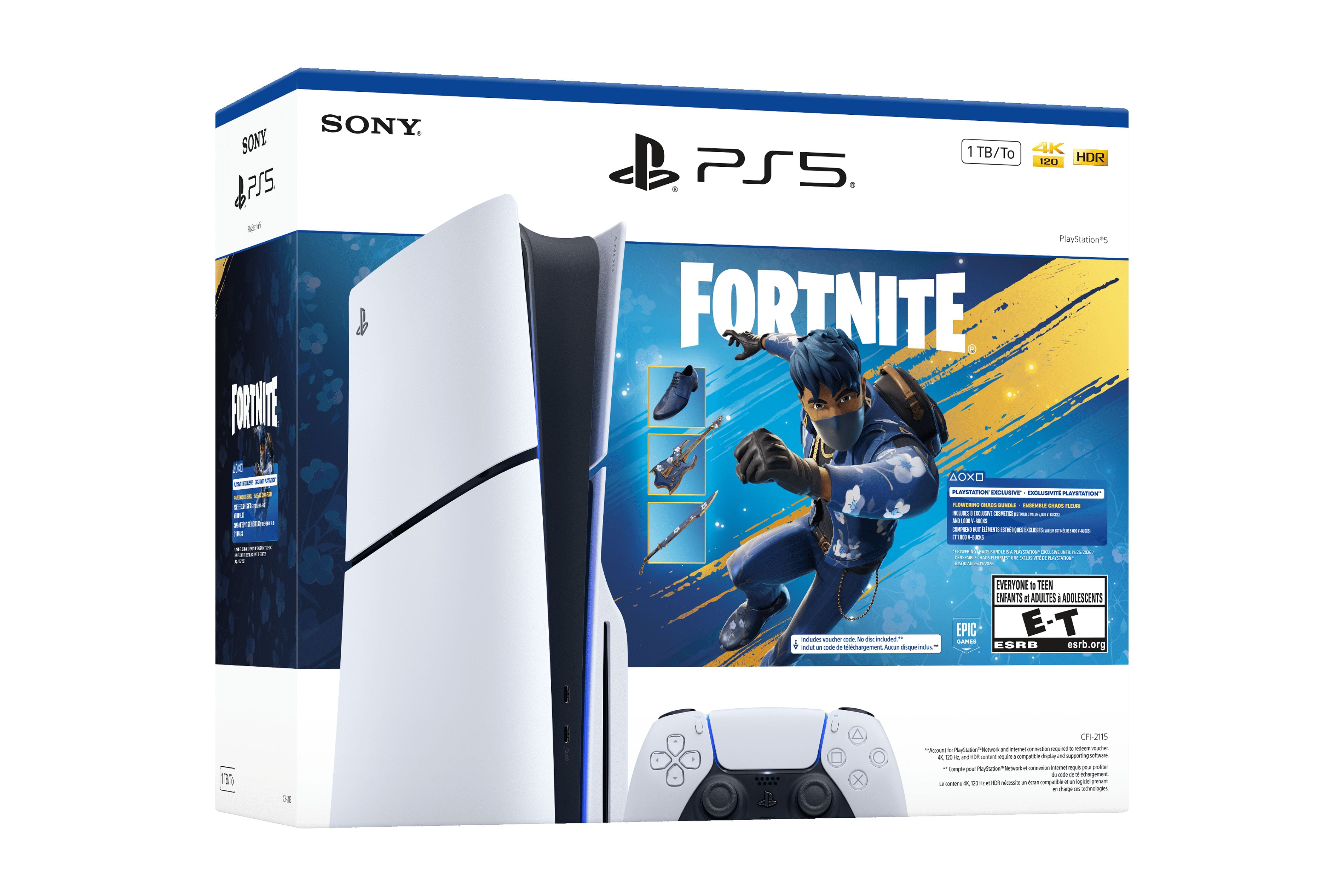 PlayStation 5 Console 1TB Fortnite Flowering Chaos Bundle (White, 1TB) kye2l