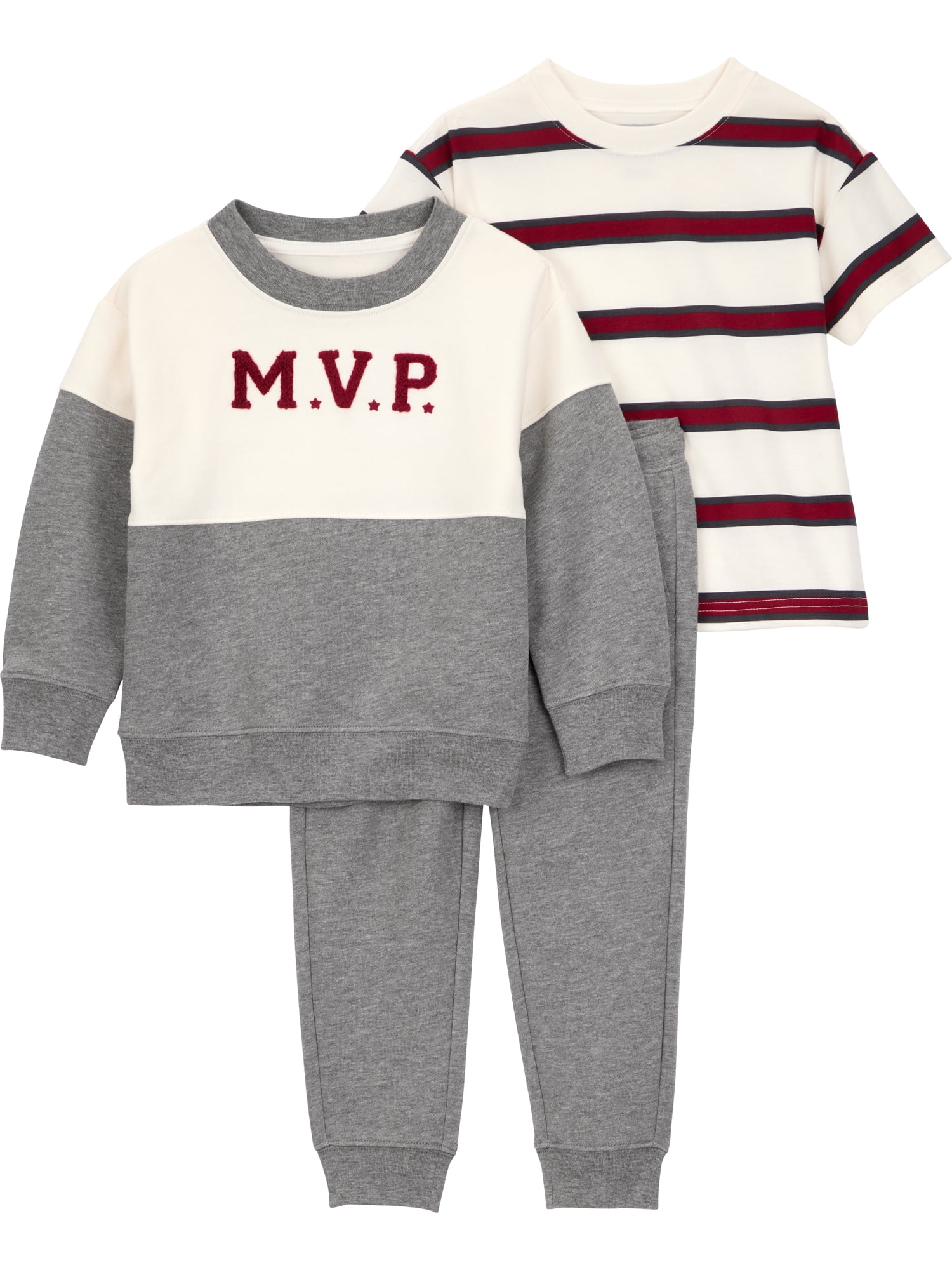 Carter's Child of Mine Toddler Boy 3-Piece Outfit Set (Grey, 12M-5T) iolny
