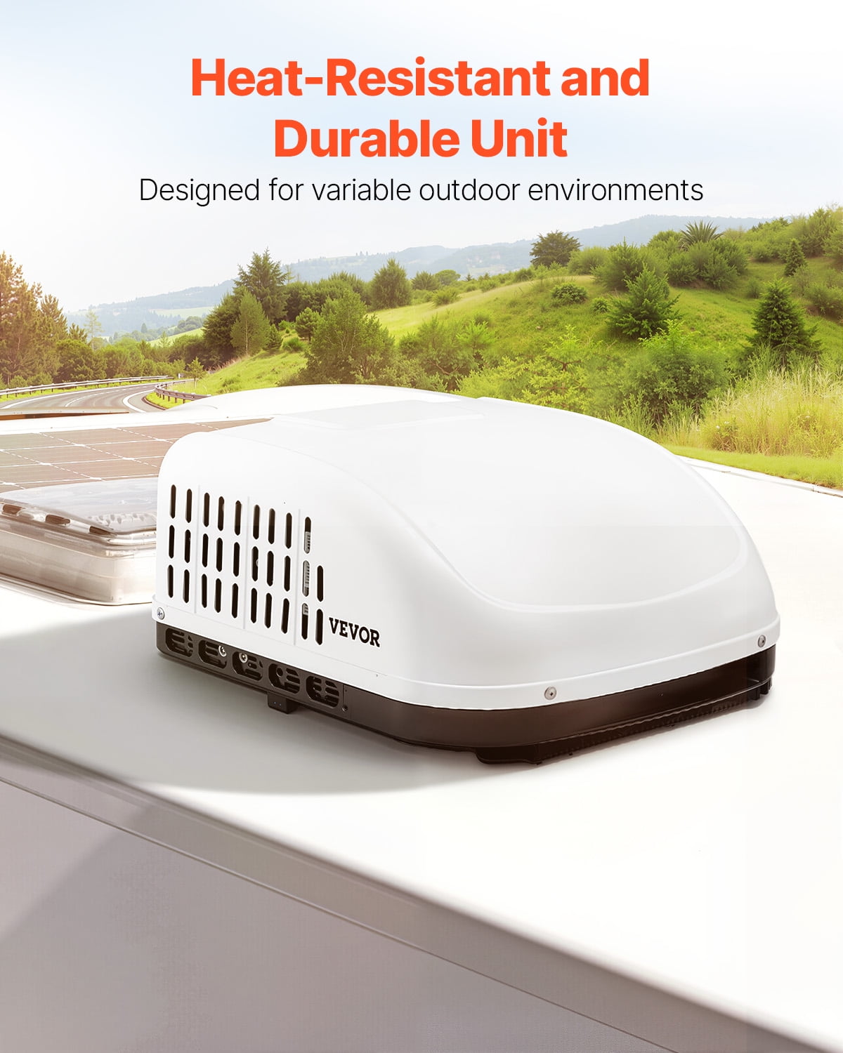 VEVOR RV Air Conditioner, 13500 BTU Non-Ducted Rooftop AC Unit, Quiet Cooling System for Campers and Trailers (White, 14.25 x 14.25 in) pwd3k