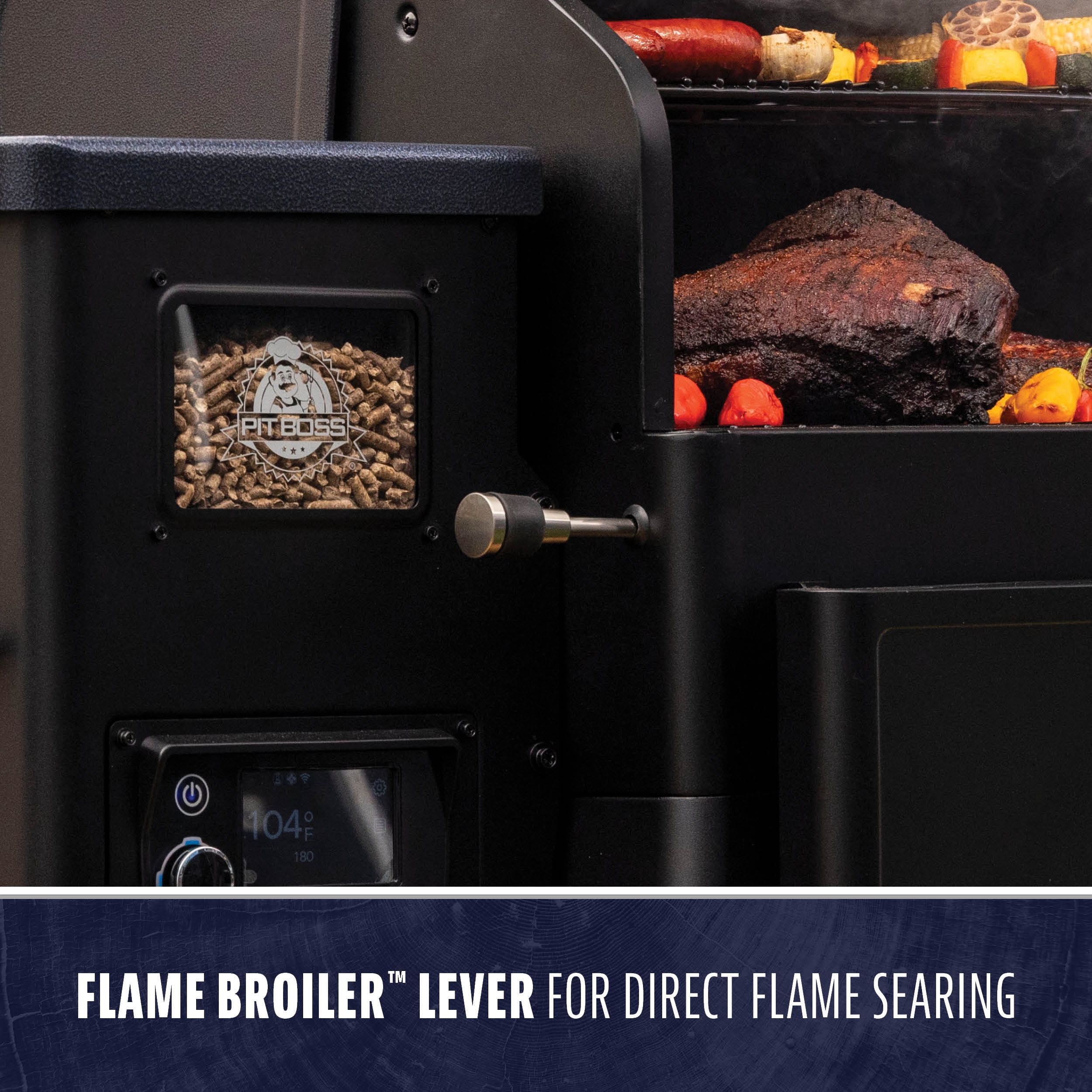 Pit Boss Navigator 1600 Wood Pellet Grill with Wi-Fi and Bluetooth (Black, 1593 sq in) yzpsx