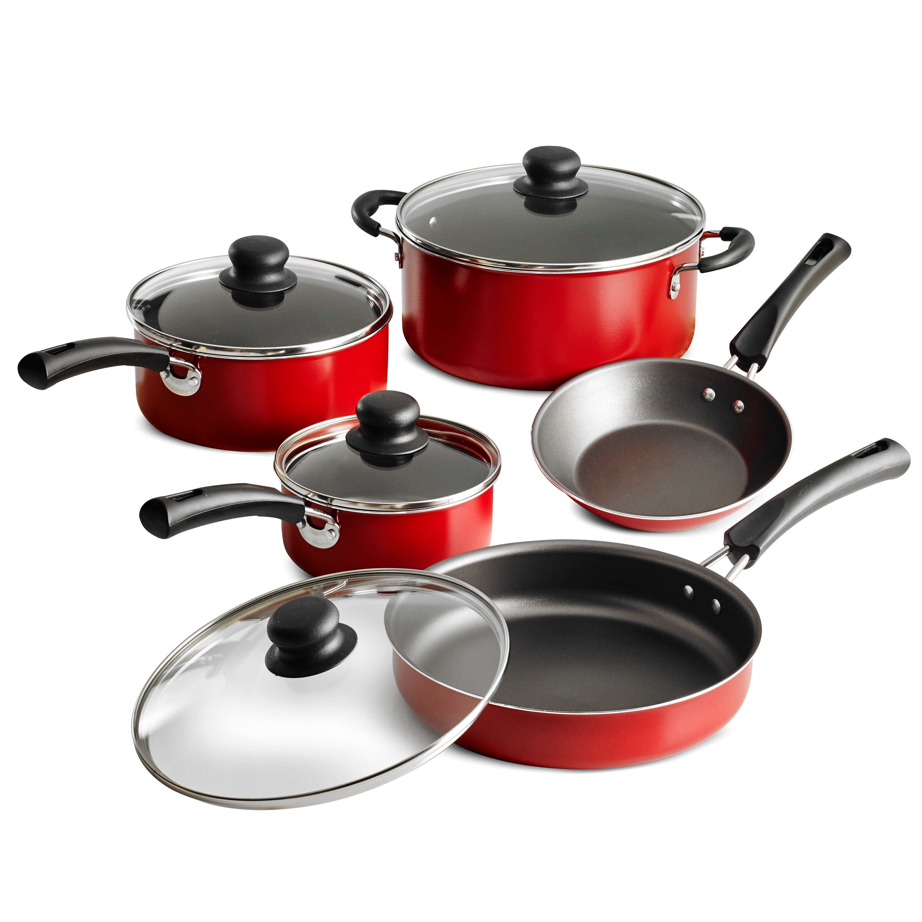 Tramontina Non-Stick Cookware Set, Professional Kitchen Essentials (Red, 9 Piece) kr1er
