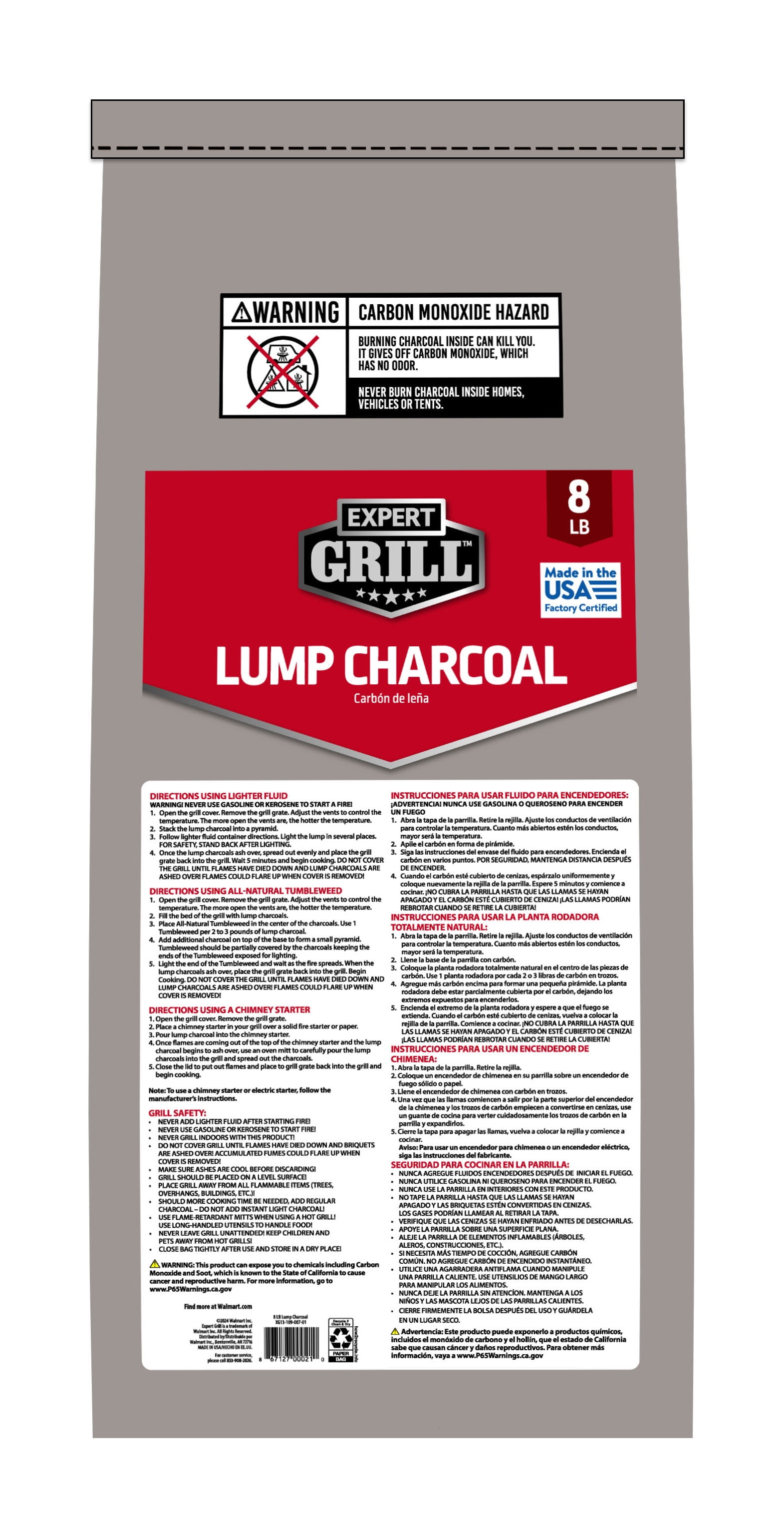 Expert Grill All-Natural Hardwood Lump Charcoal (8 lb) eyyip