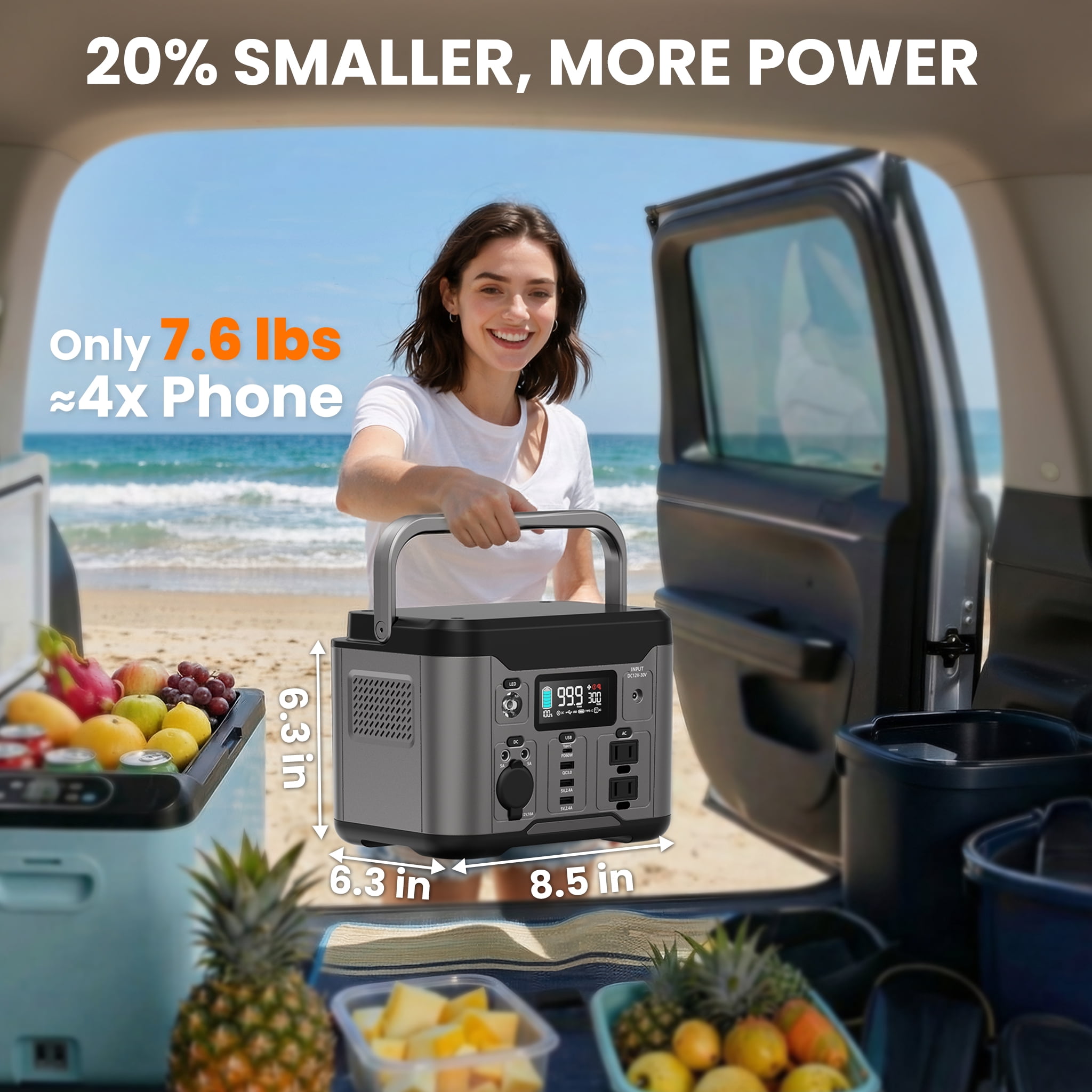 Qunler 300W Portable Power Station, 296Wh Backup Battery with 60W PD USB-C and 120V AC Outlet (Gray) rl99z