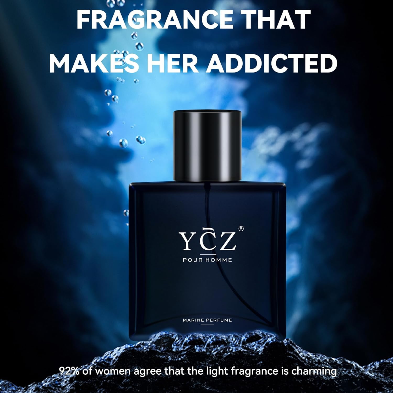 Ycz Charm Unfolds Marine Eau De Parfum for Men, Long-Lasting Oriental Woody Fragrance (1.7 oz) iewka
