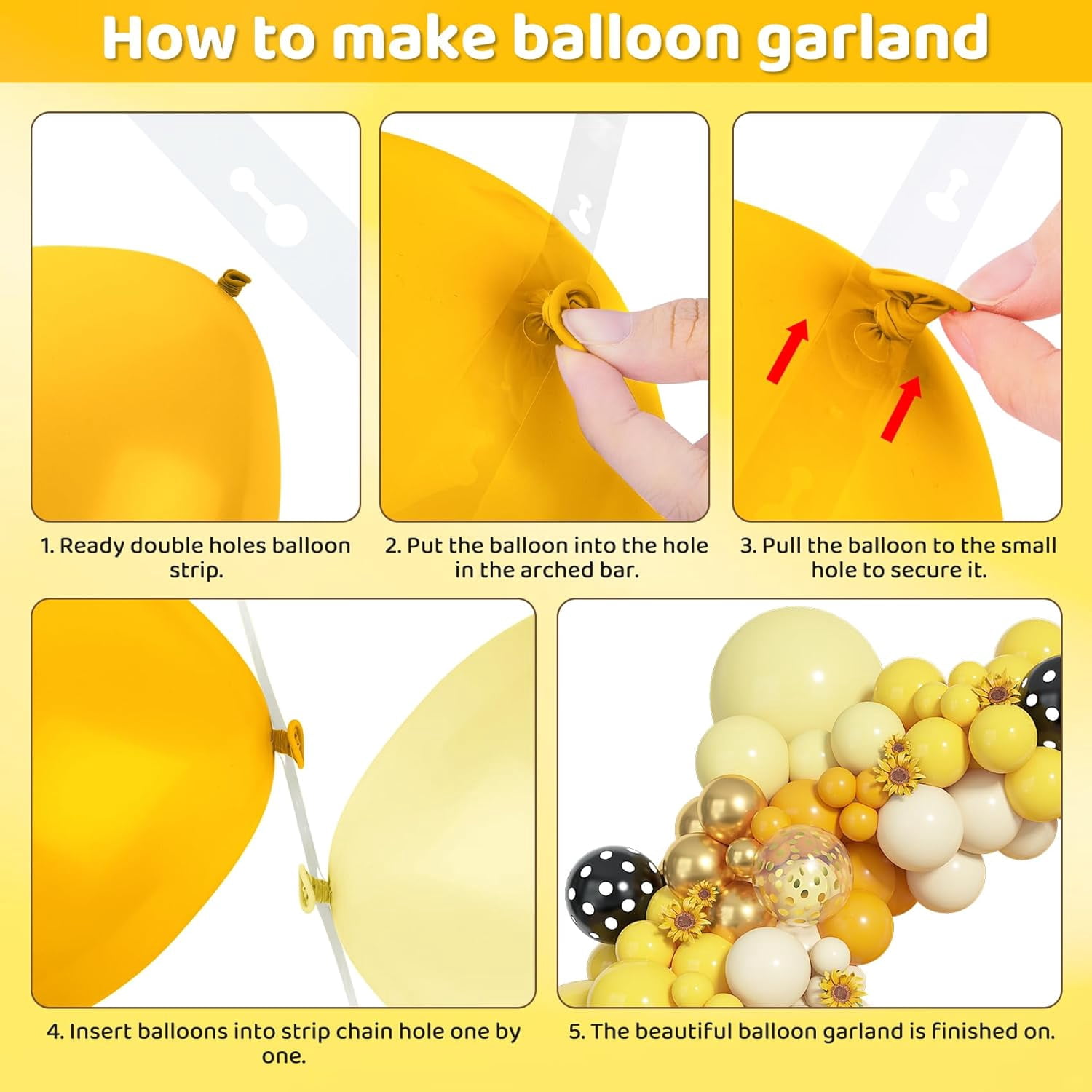 Bee Party Supplies Balloon Arch Garland Kit (Mustard Yellow Gold, 153 Pieces) ns84t