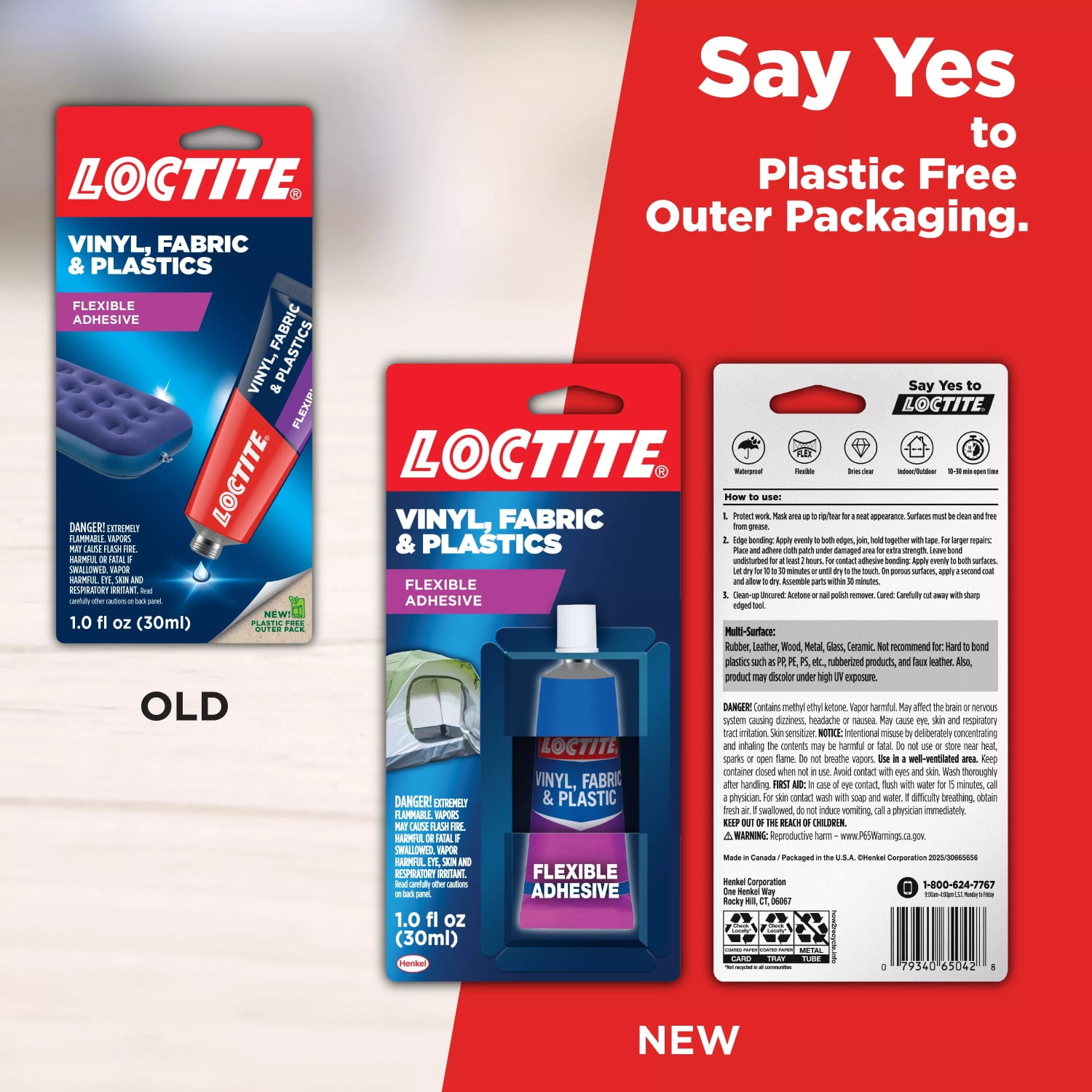 Loctite Vinyl Fabric and Plastic Flexible Repair Adhesive (Clear, 1 fl oz) izw69