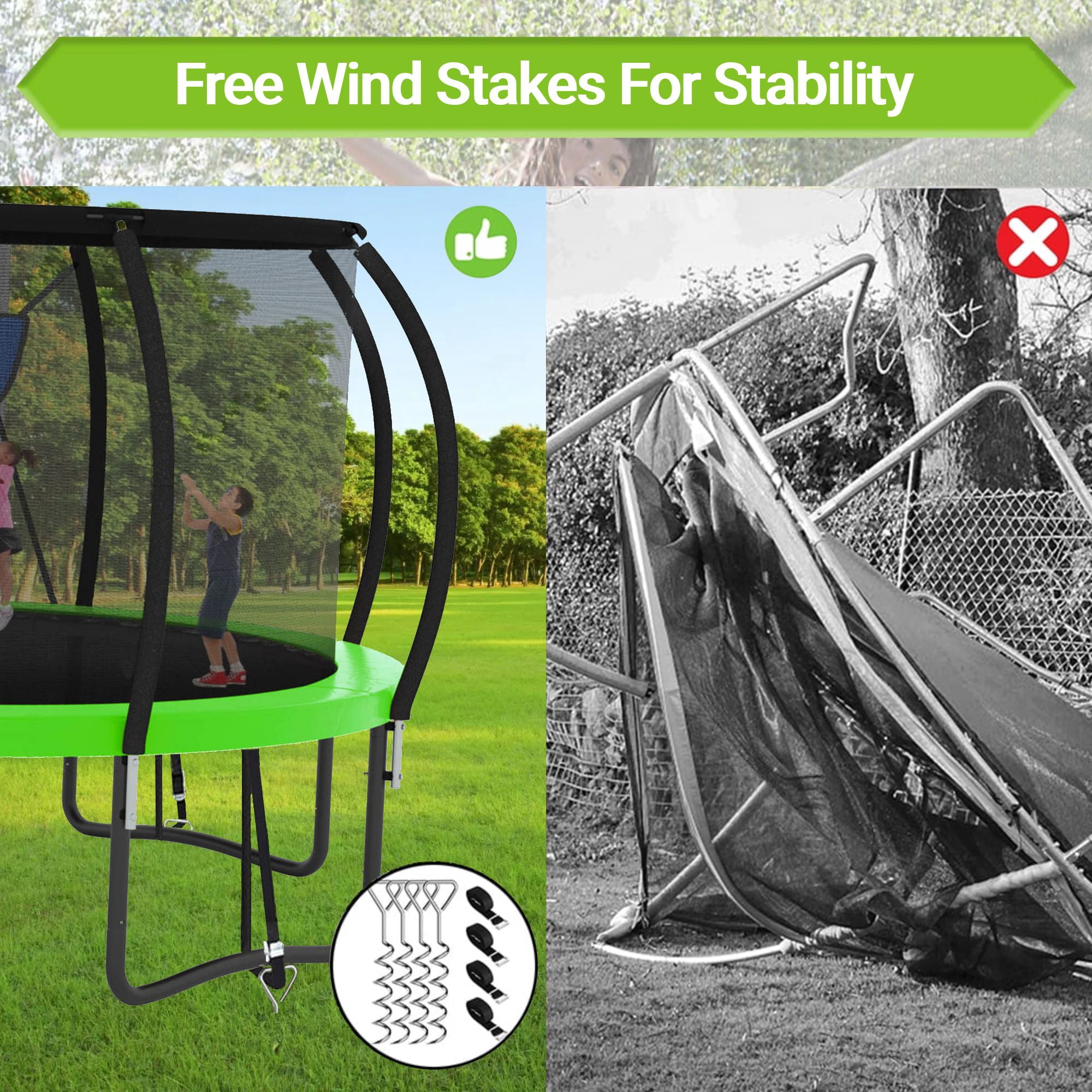 GVDV 16ft Outdoor Recreational Trampoline with Safety Net and Ladder (16ft) j16kx