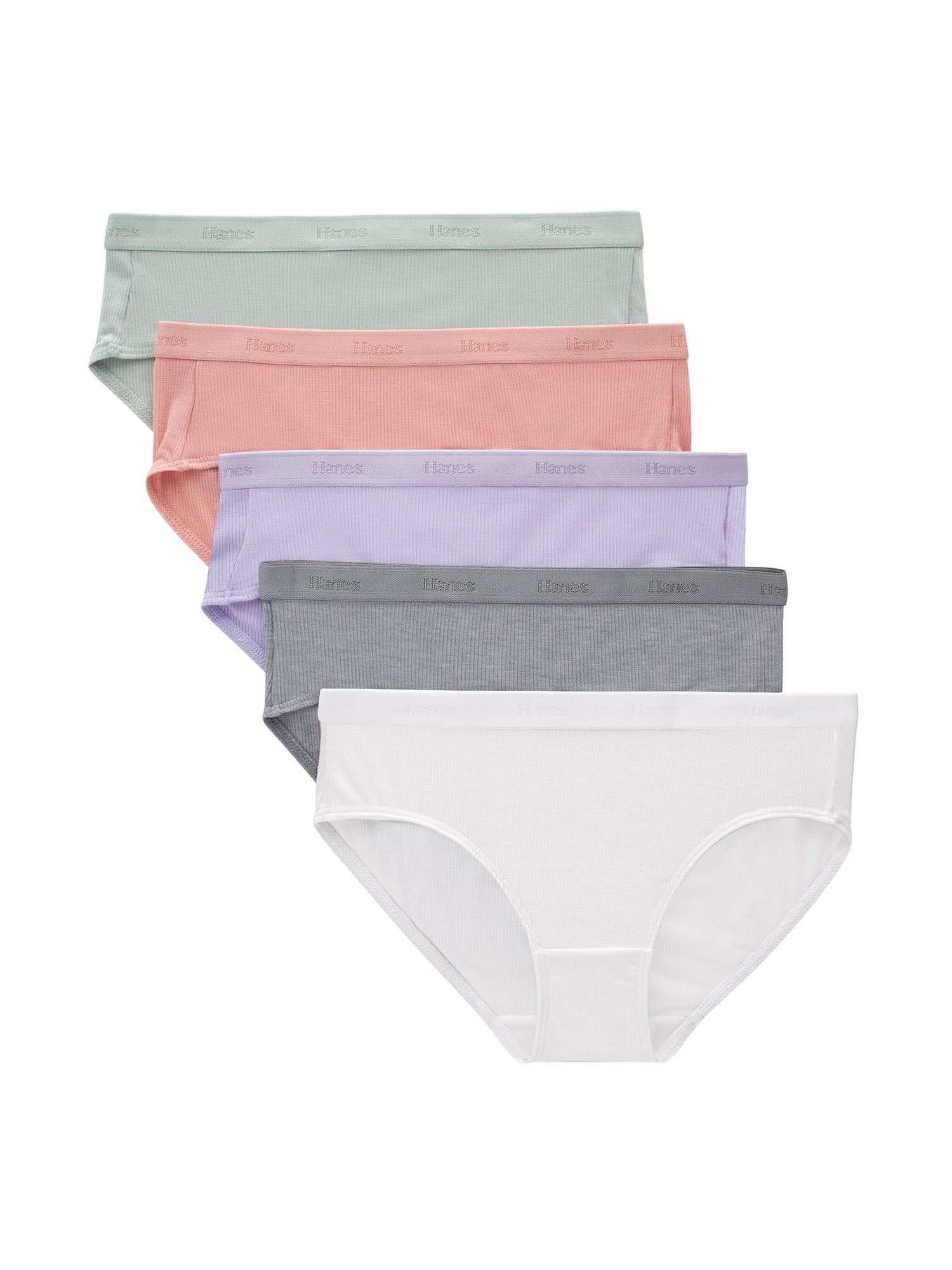 Hanes Originals Girls' SuperSoft Hipster Underwear (Assorted Colors, 5-Pack) px18q