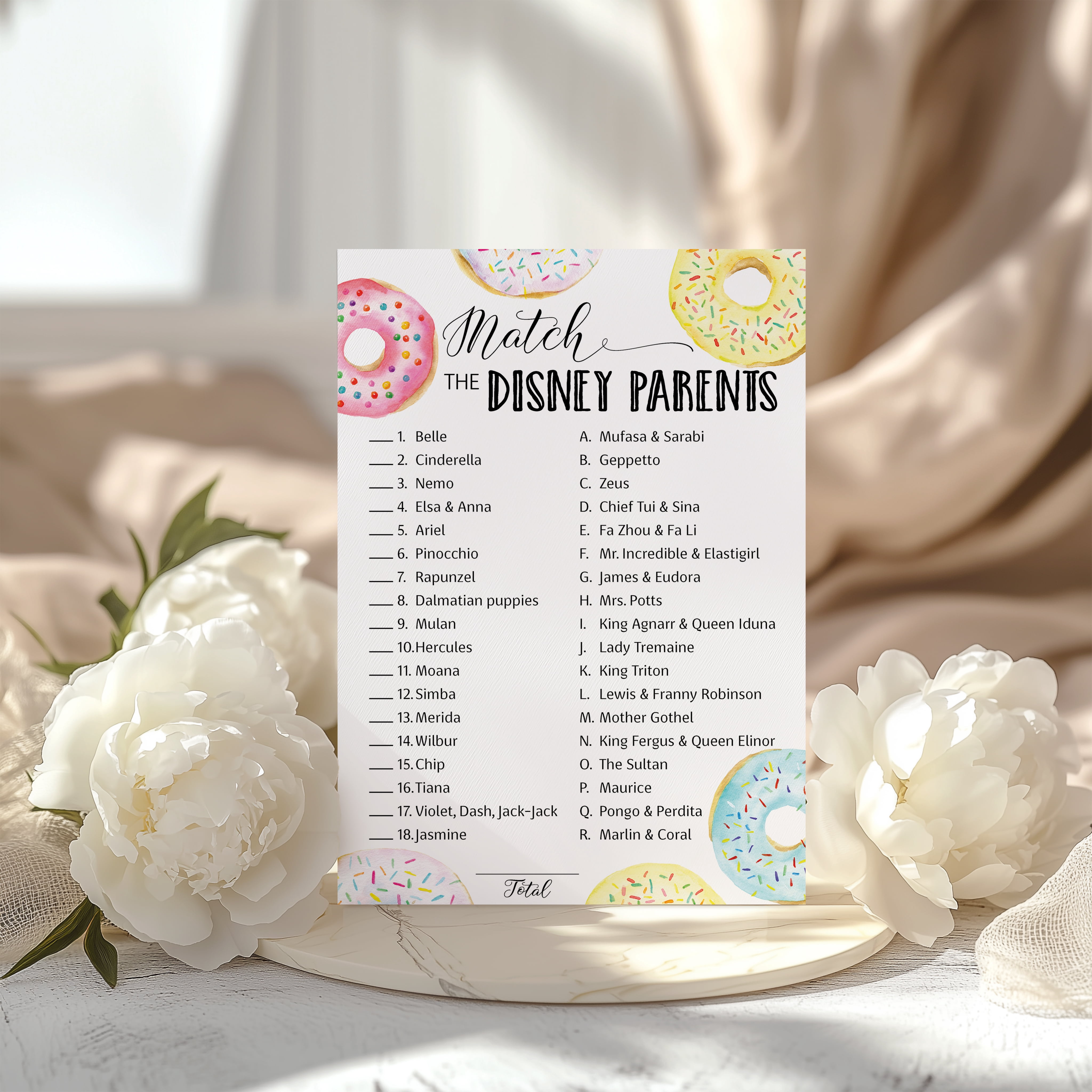 Roseum Collections Cartoon Parent Match Baby Shower Game (Pink, 25 Pack, 5 in x 7 in) z4kk7