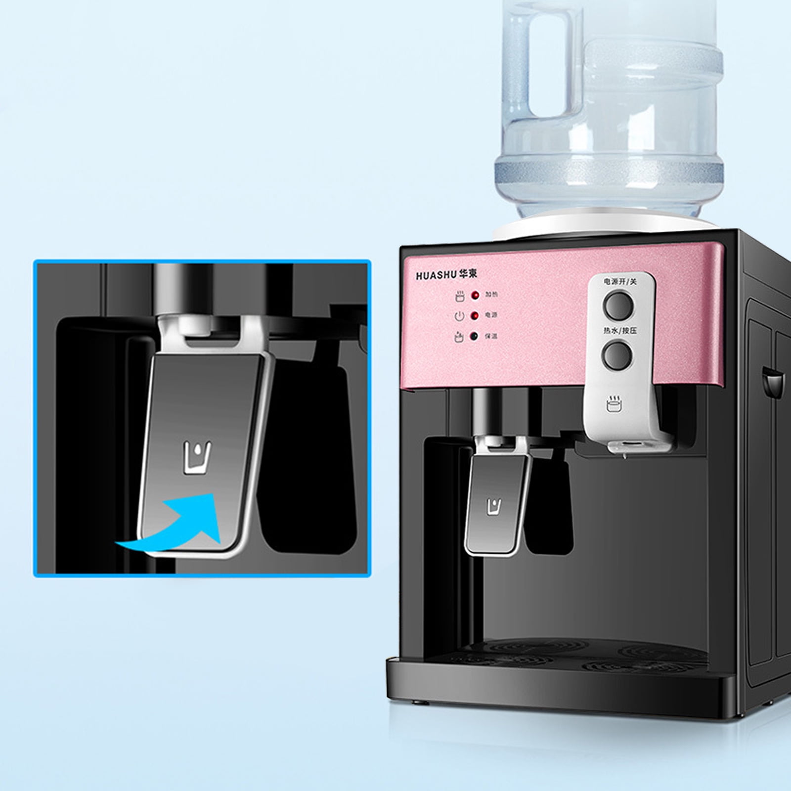 Mkyiongou Top Loading Water Dispenser, 3 Temperature Settings Electric Cooler for Home and Office (Rose Gold, 14.2 in x 9.4 in x 10.6 in) nwclf
