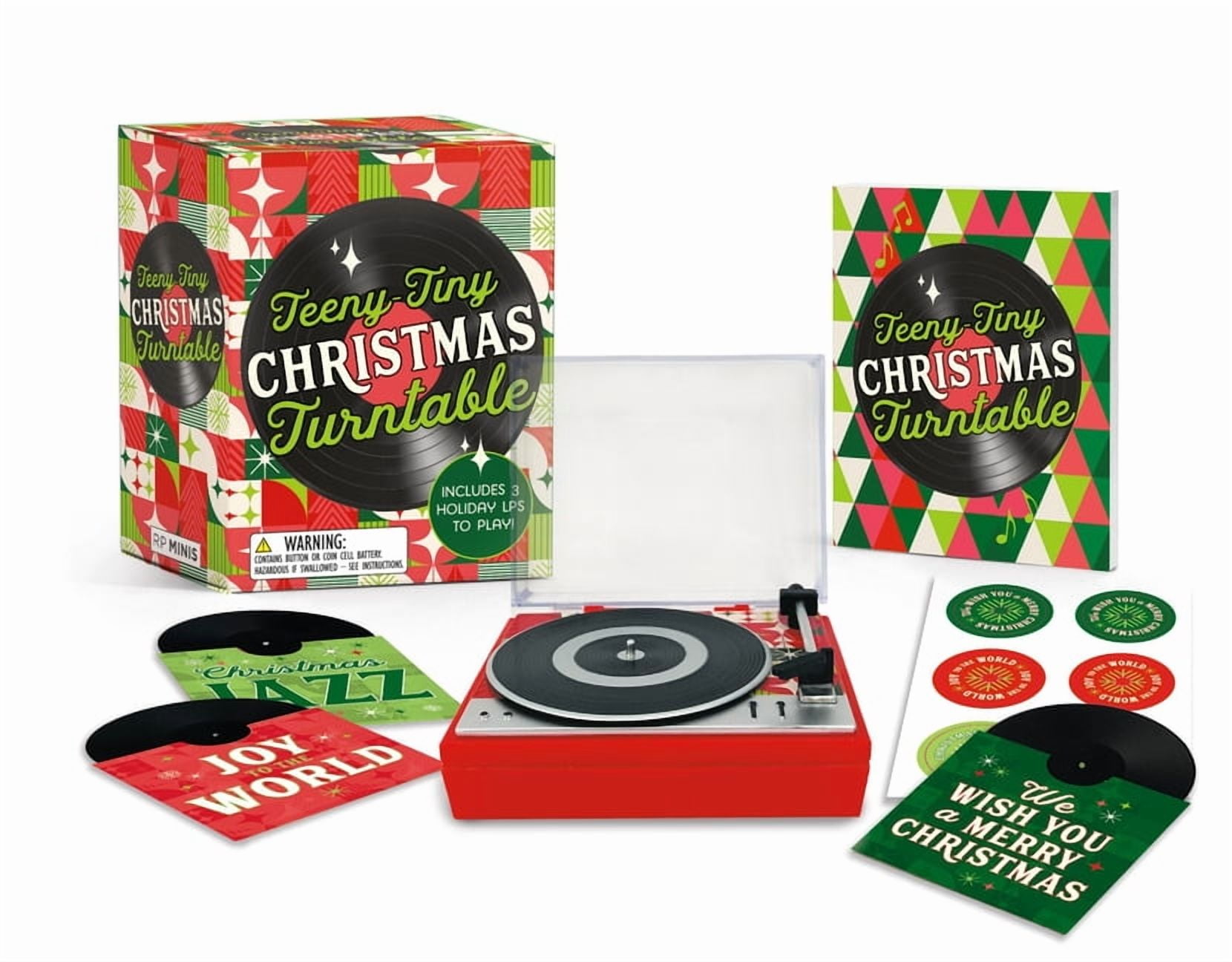 Rp Minis Teeny-Tiny Christmas Turntable Holiday Music Set (3 Miniature LPs, 32 Page Book) fnj8a