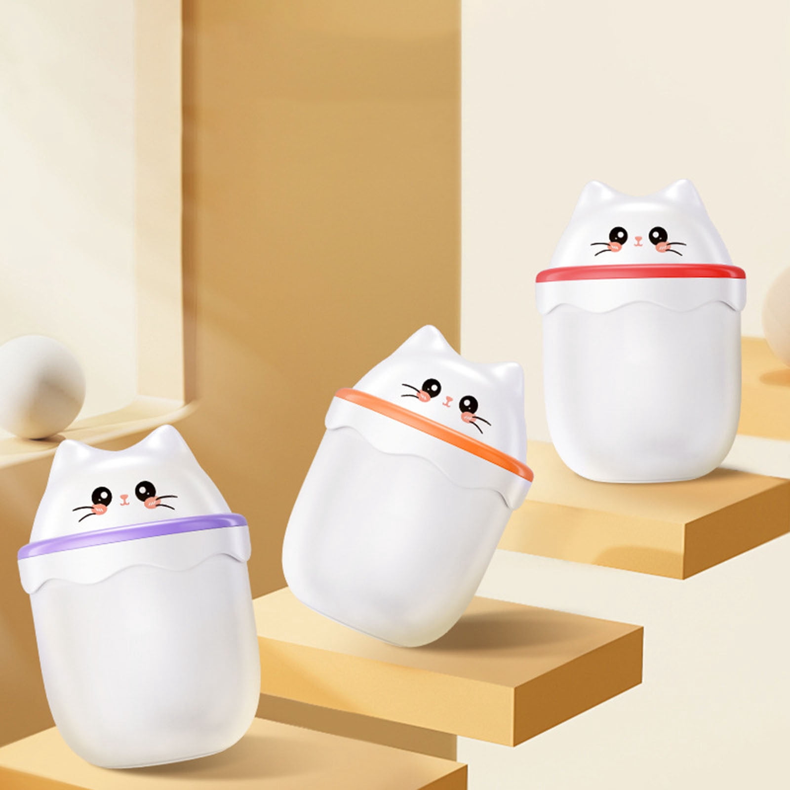 Yoziaaoa Mini Ultrasonic Humidifier, Cute Cat Mist Diffuser for Bedroom and Car (Red, 2.95 in x 4.17 in) 3nzrr