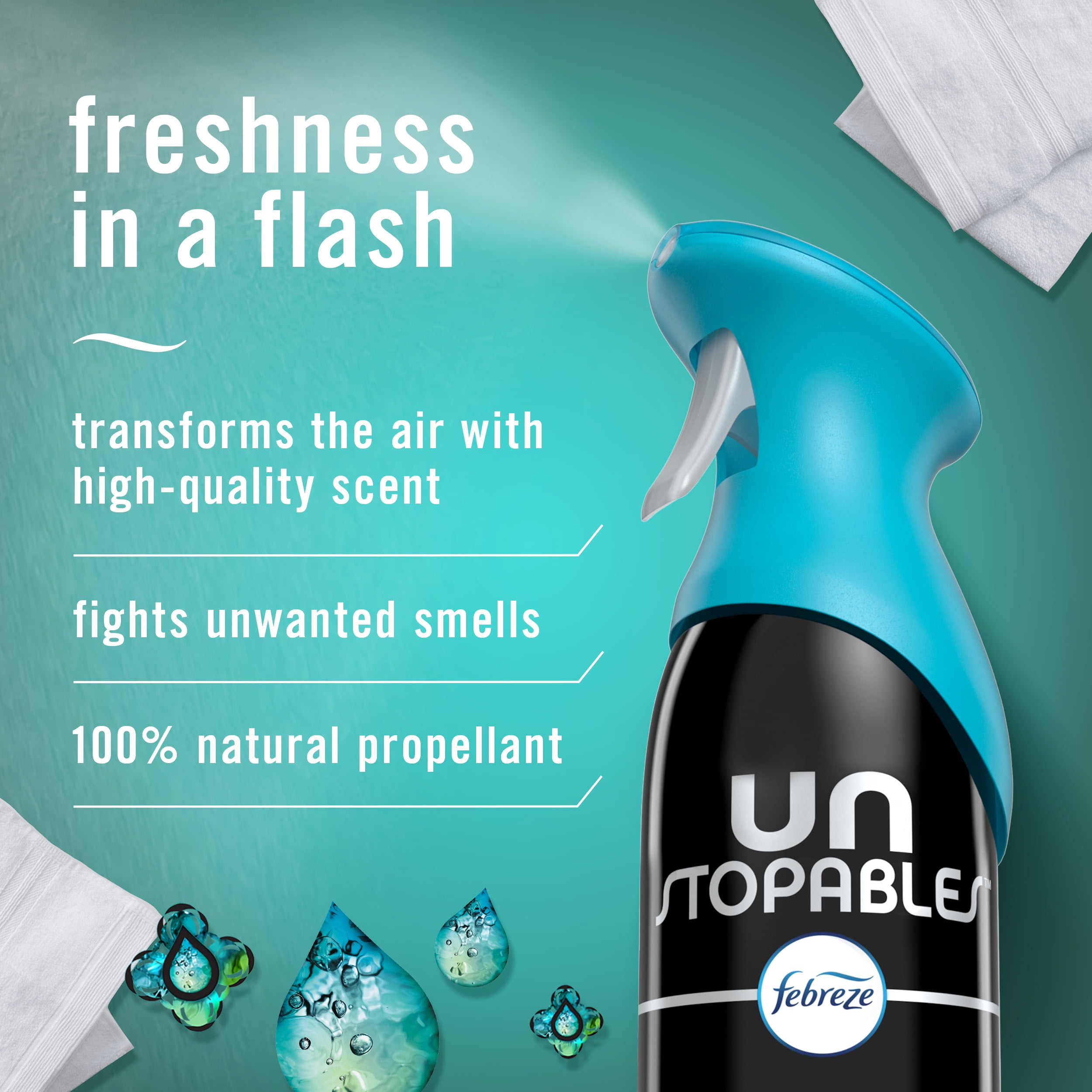 Febreze Unstopables Air Freshener Spray, Odor-Fighting Room Spray, Fresh (8.8 oz) 85yhr