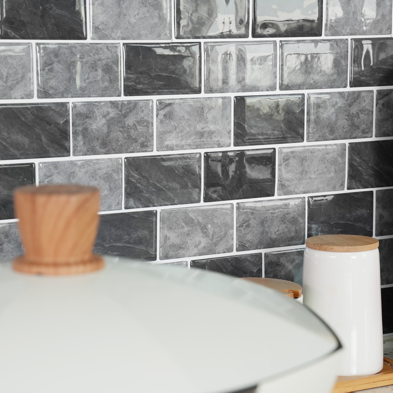 Firefly Hope Peel and Stick Subway Tiles, Waterproof Self-Adhesive Backsplash for Kitchen and Bathroom (Purple, 6-Sheet Pack, 6 in x 12 in) st454