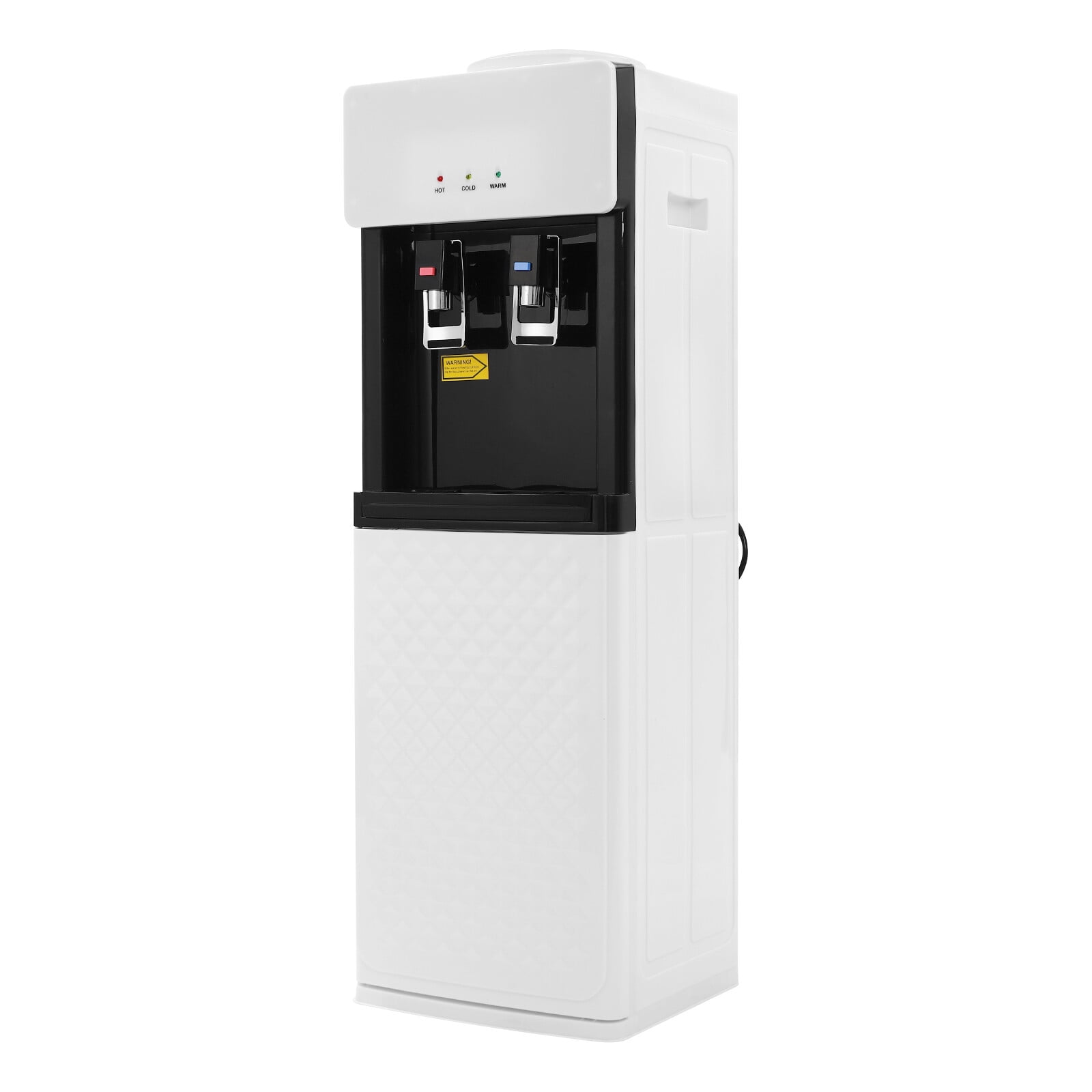 Generic Hot and Cold Water Dispenser Top Loading Standing Cooler with Safety Lock and Storage Cabinet (White, 5 Gallon) dn3z8