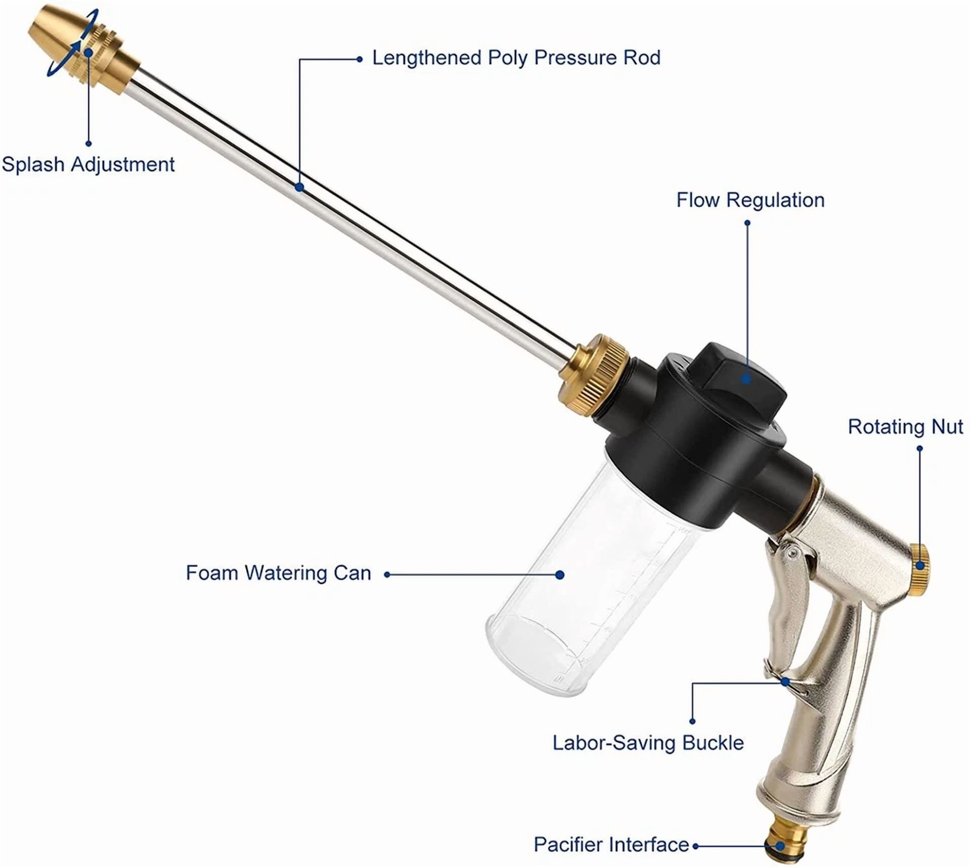 KLYNE High Pressure Power Foam Washer Spray Gun Wand Nozzle for Garden Hose (1 Piece) dgcq9