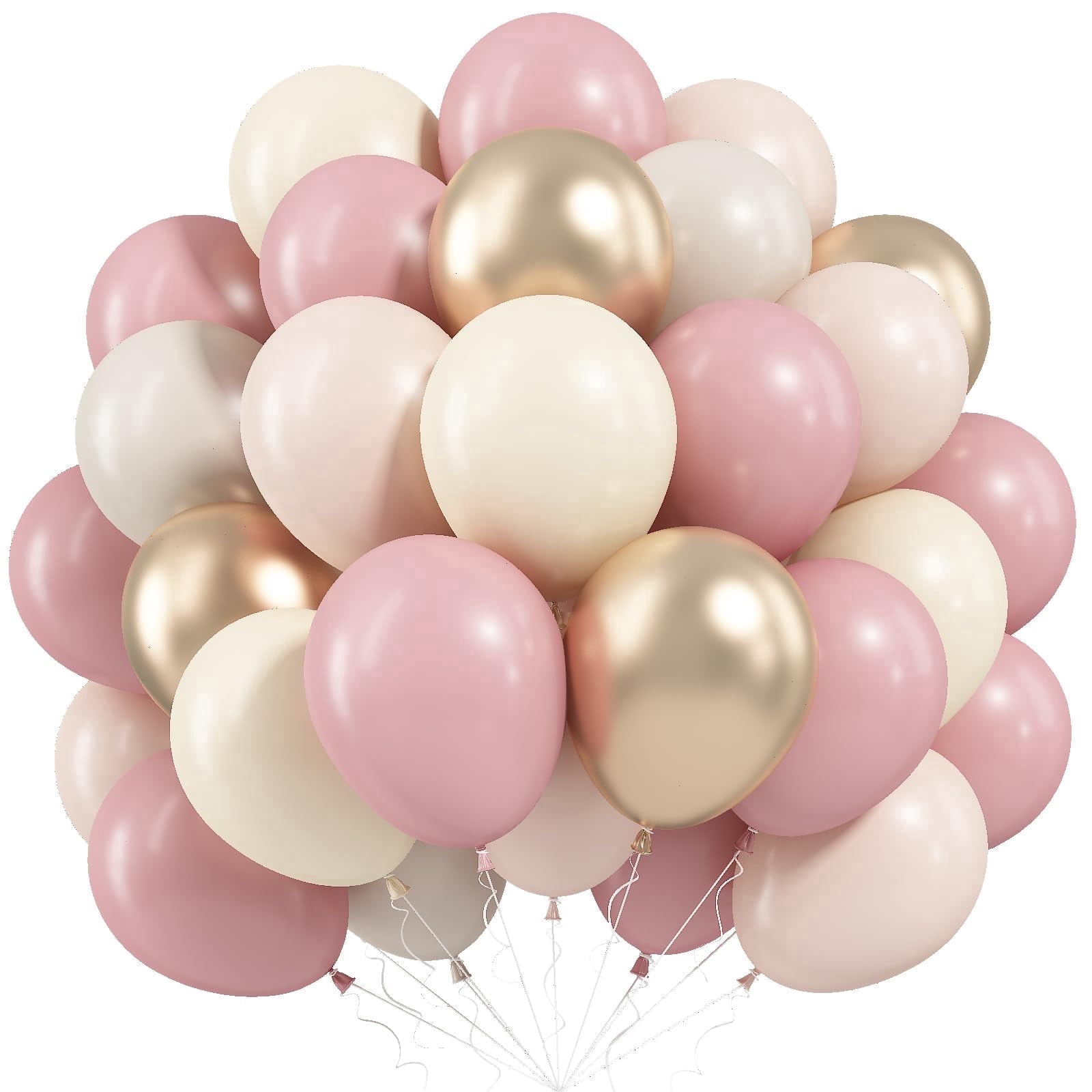 Qiameng Dusty Pink and Beige Balloon Arch Kit, Boho Party Decorations for Wedding and Birthday (Multicolor, 60 Pack, 12 in) odsht