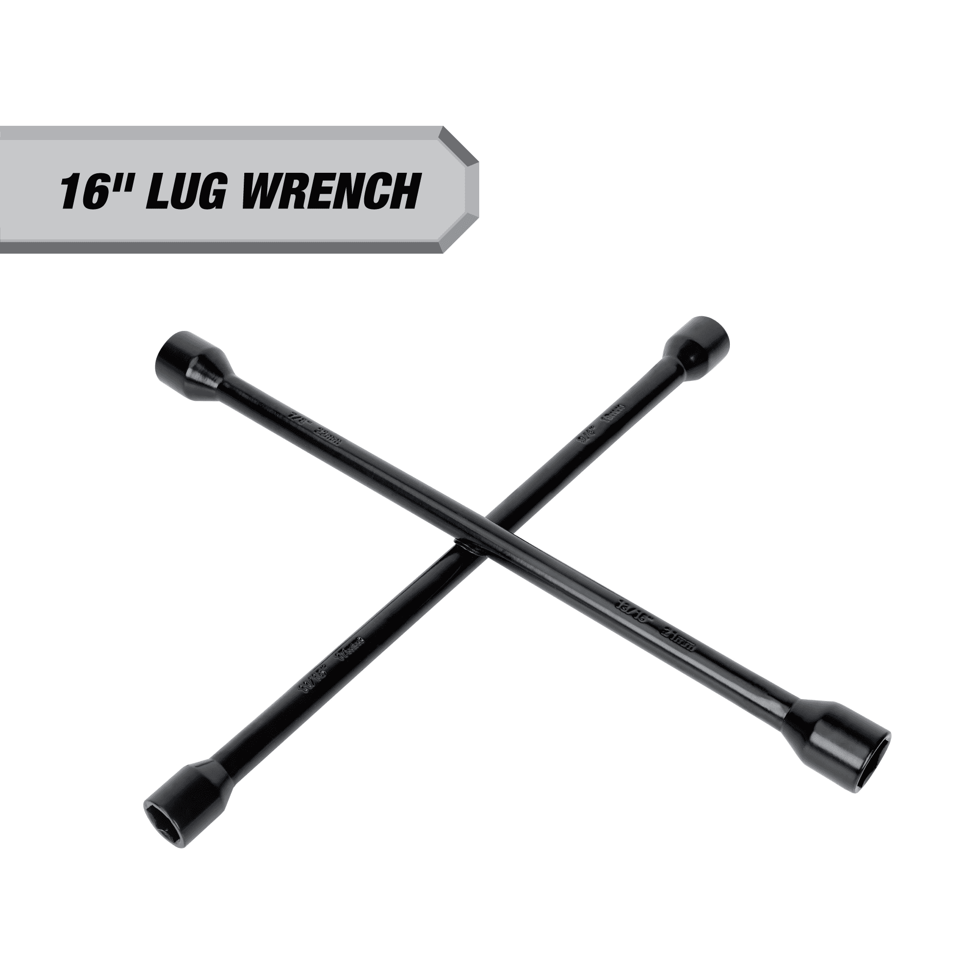 Hyper Tough Heavy Duty Lug Wrench Carbon Steel Tire Iron (Black, 16 in) xzsm7