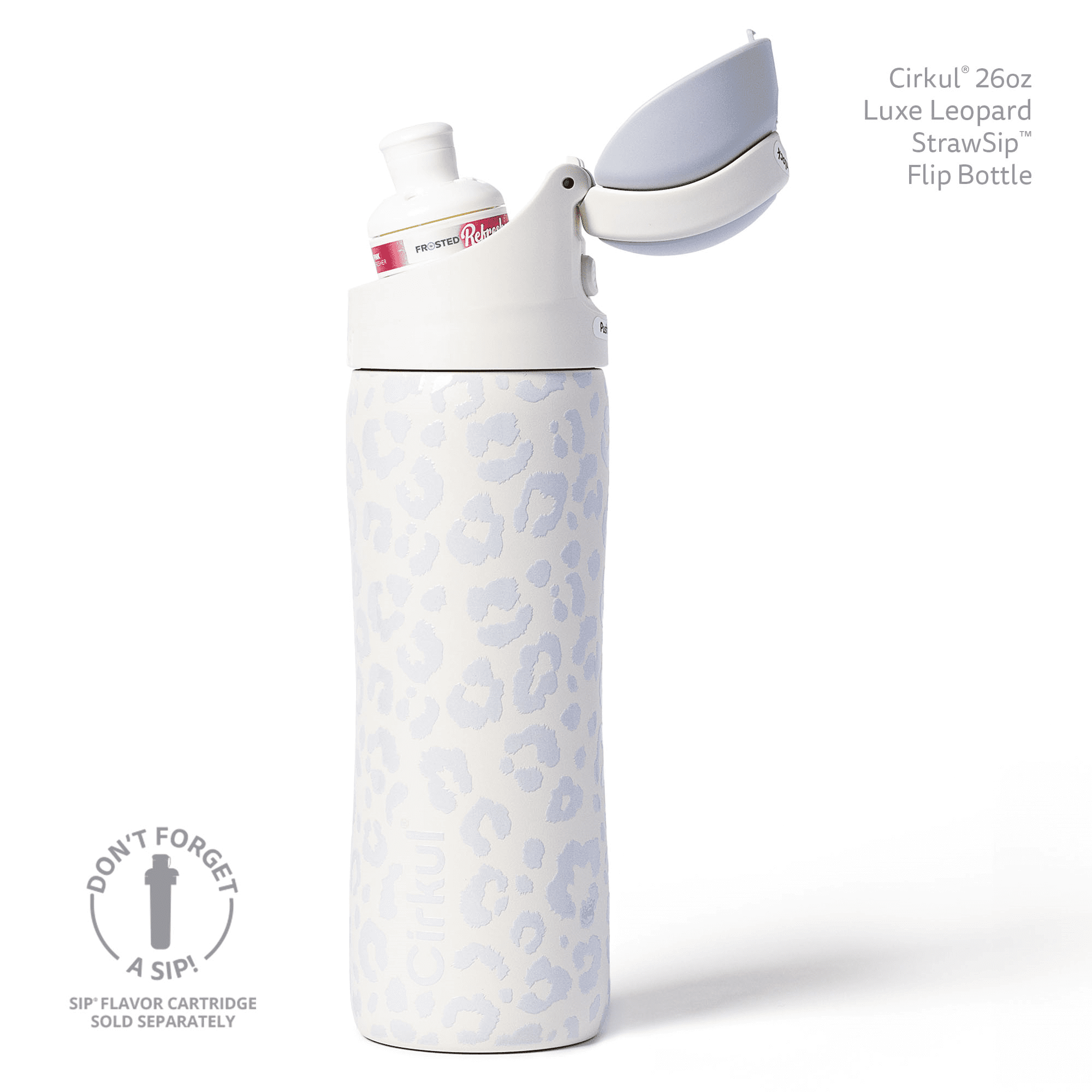 Cirkul StrawSip Insulated Stainless Steel Water Vessel (Luxe Leopard, 26 oz) 4fcb0