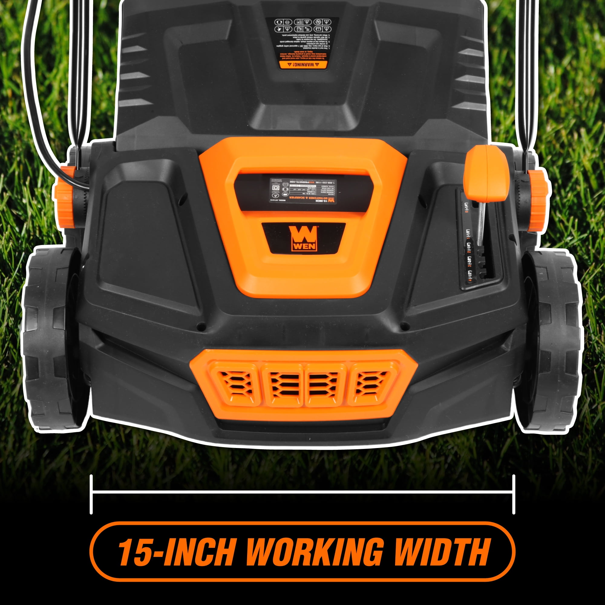 WEN 15-Inch 13-Amp 2-in-1 Electric Dethatcher and Scarifier with Collection Bag (15 in) 8qboz