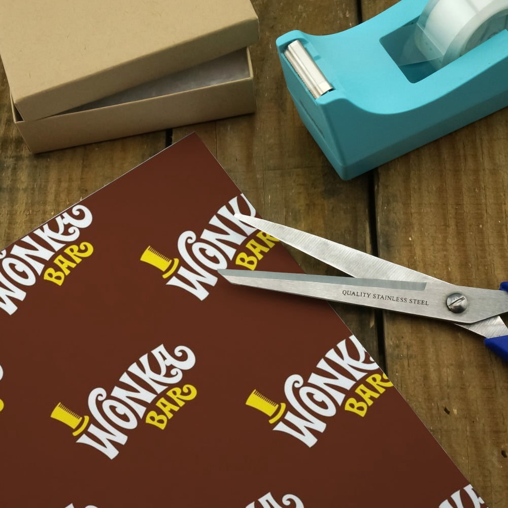 Graphics and More Willy Wonka and the Chocolate Factory Wonka Bar Logo Premium Gift Wrapping Paper (30 in x 72 in) ob1lp