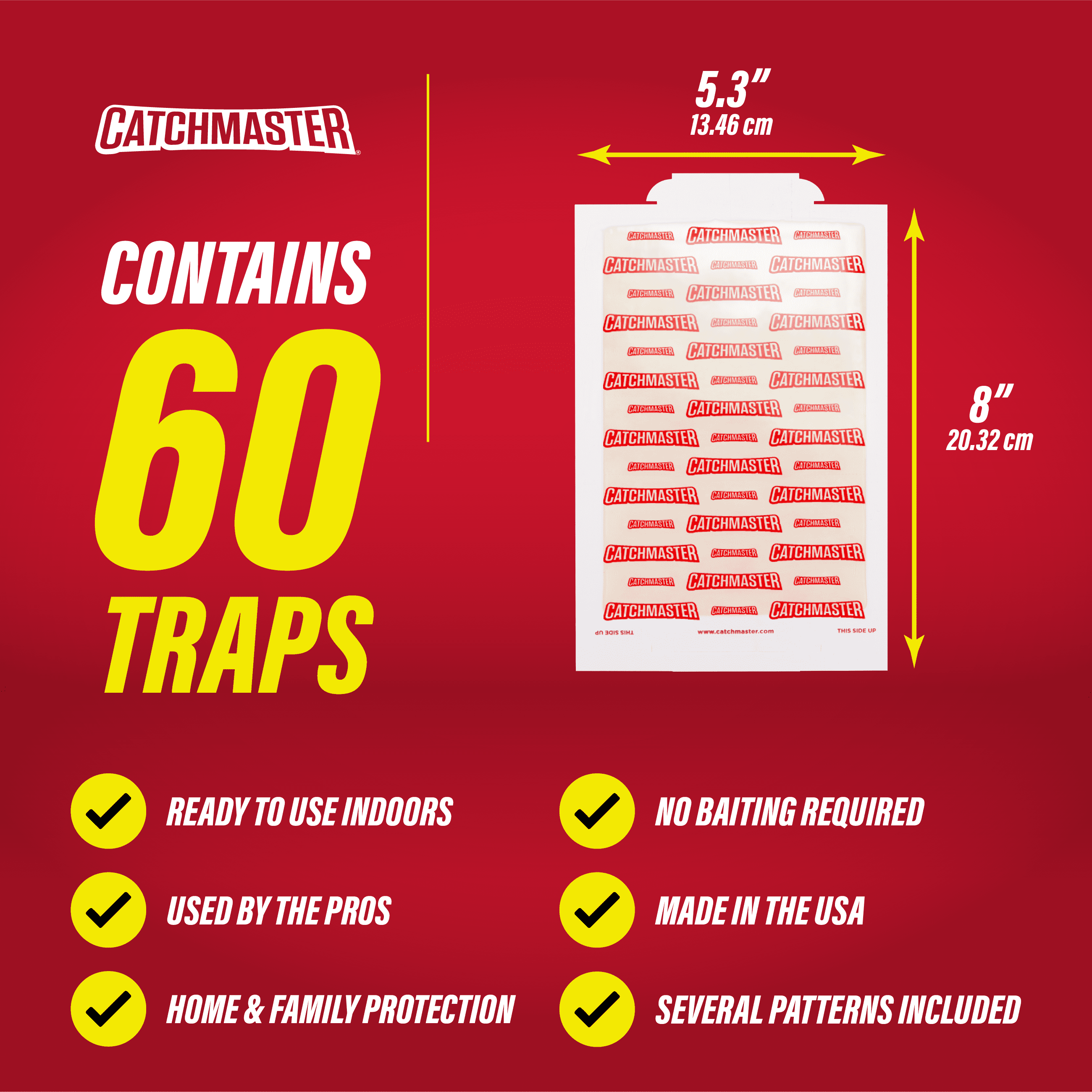 Catchmaster Mouse and Insect Glue Traps, Professional Strength Pest Control Sticky Boards (60 Pack) jisjb