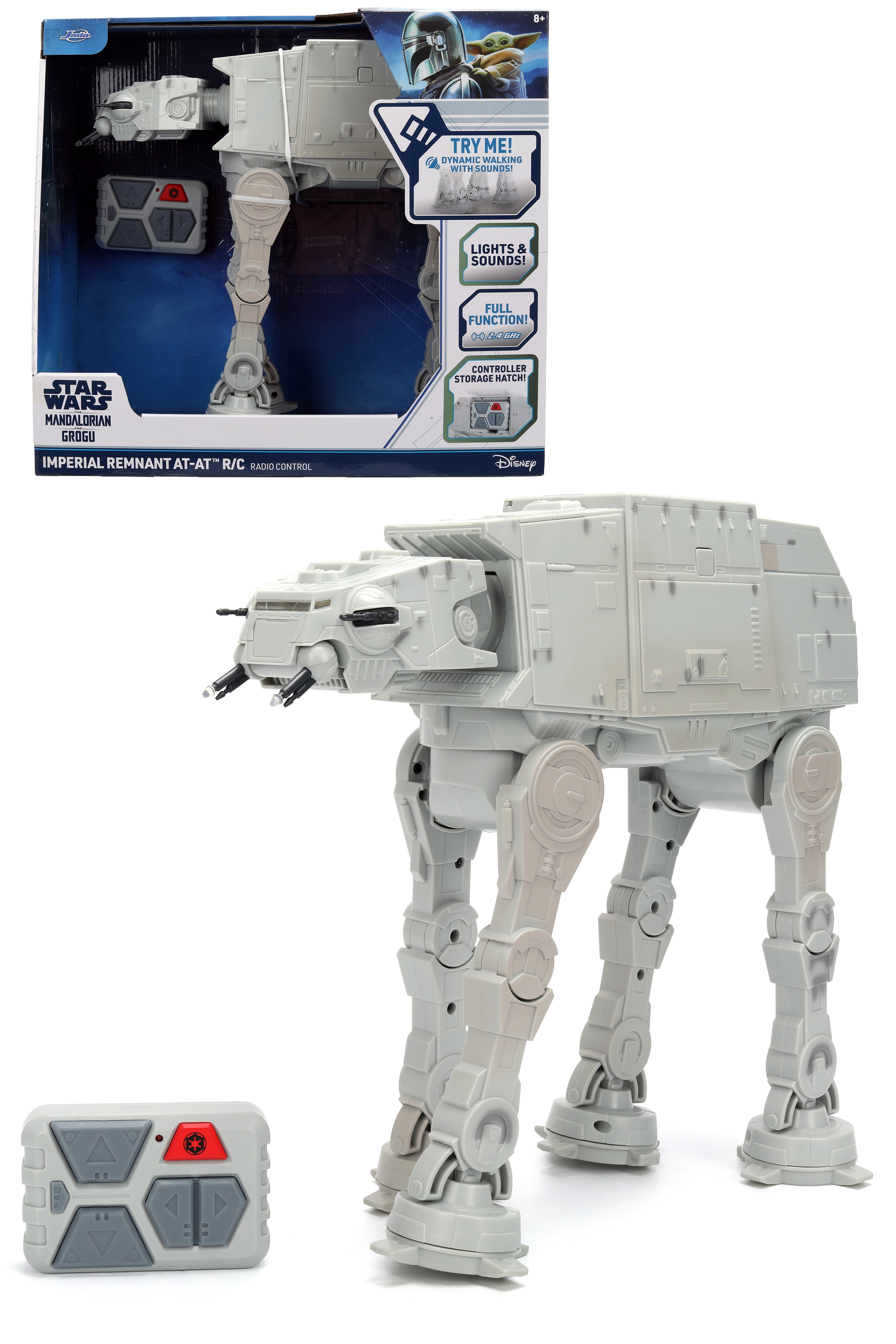 Star Wars Jada Toys AT-AT Walker Remote Control Vehicle with Lights and Sounds (Grey, 13 in) 0zz6i