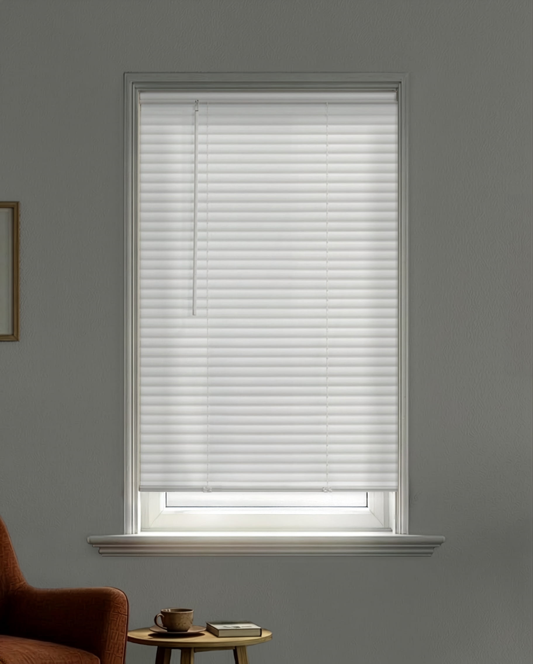 Mainstays Cordless Vinyl Room Darkening Blinds (White, 23 in W x 48 in L) 3kh1s