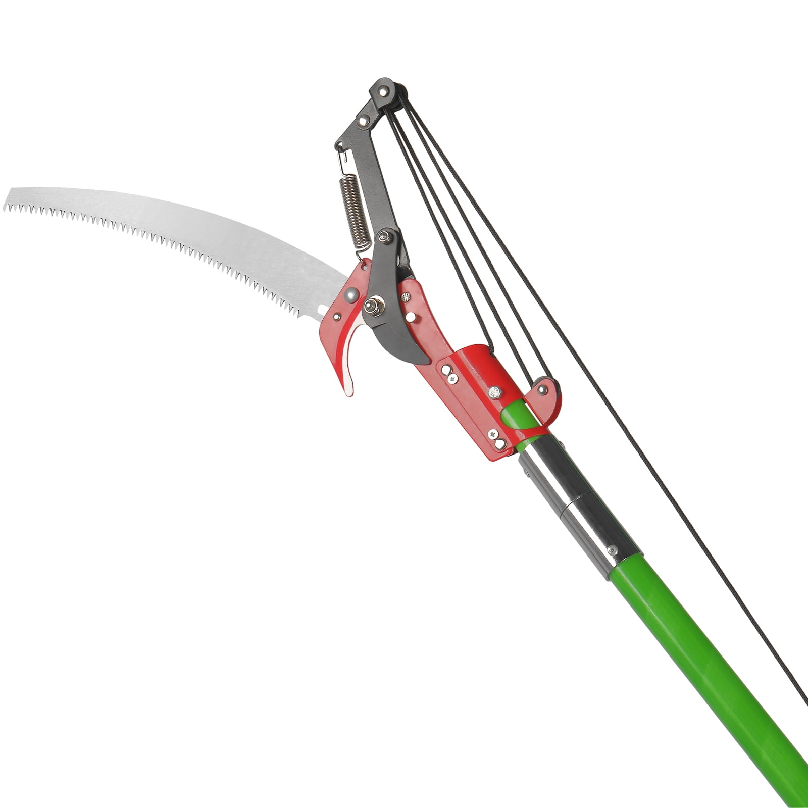 Ktaxon 26FT Manual Pole Saw, Lightweight Tree Trimmer with Long Reach Fiberglass Handle (Green, 26 ft) bznt0