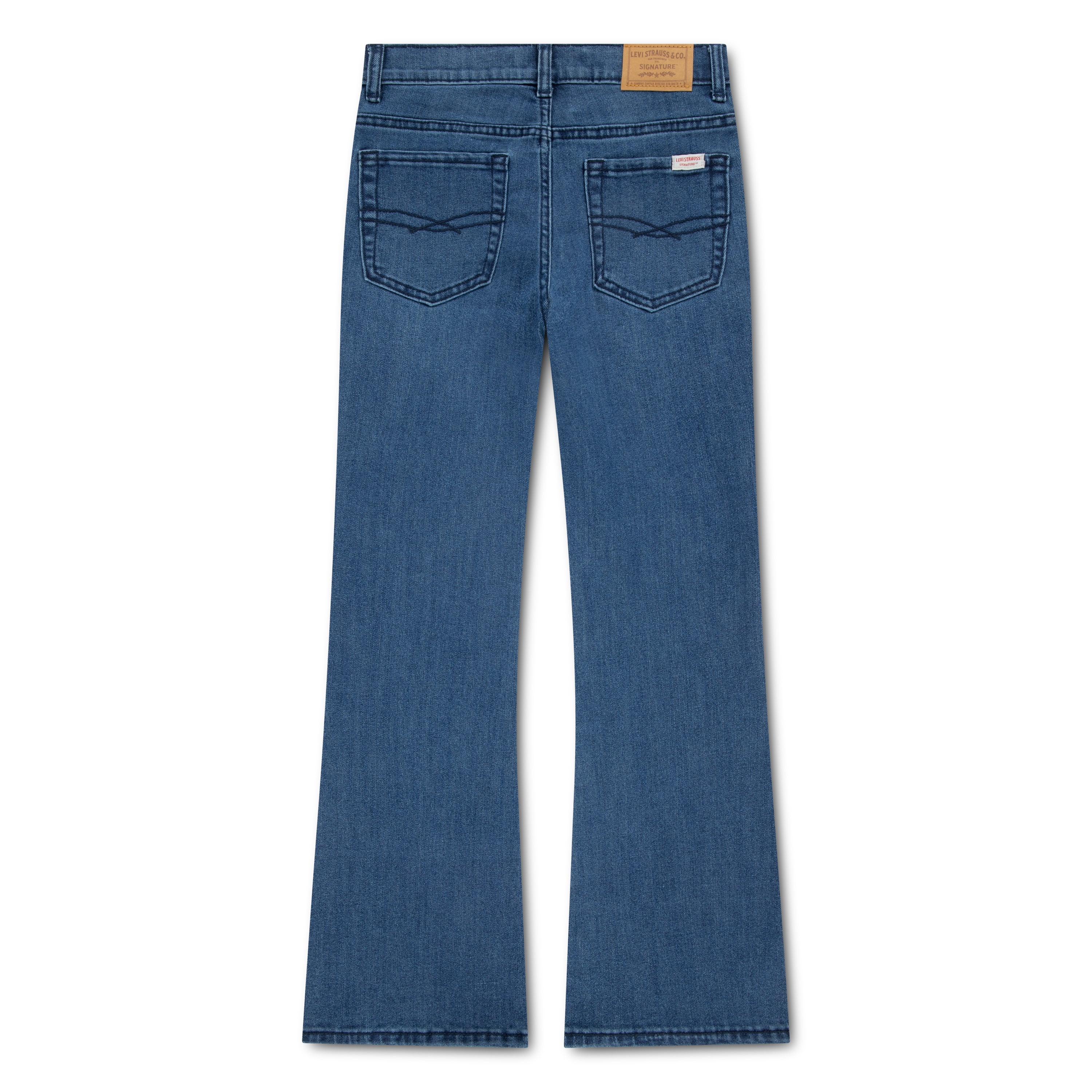 Levi Strauss Signature Girls Butterfly Embroidered Flare Jeans (Blue, Size 5-18) 3gww5