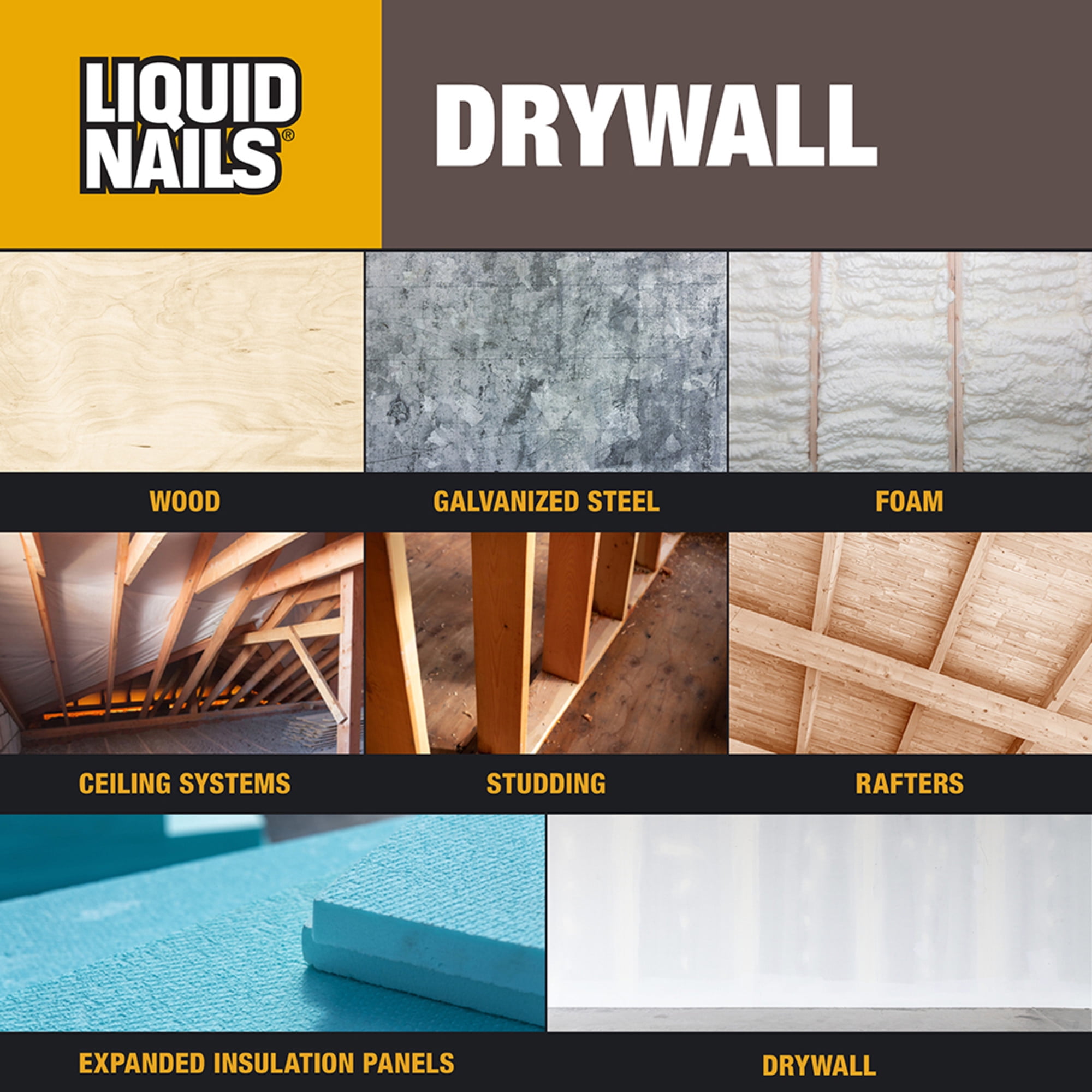 Liquid Nails Drywall Adhesive Interior Low VOC (Off-White, 28 oz) 8f7ue