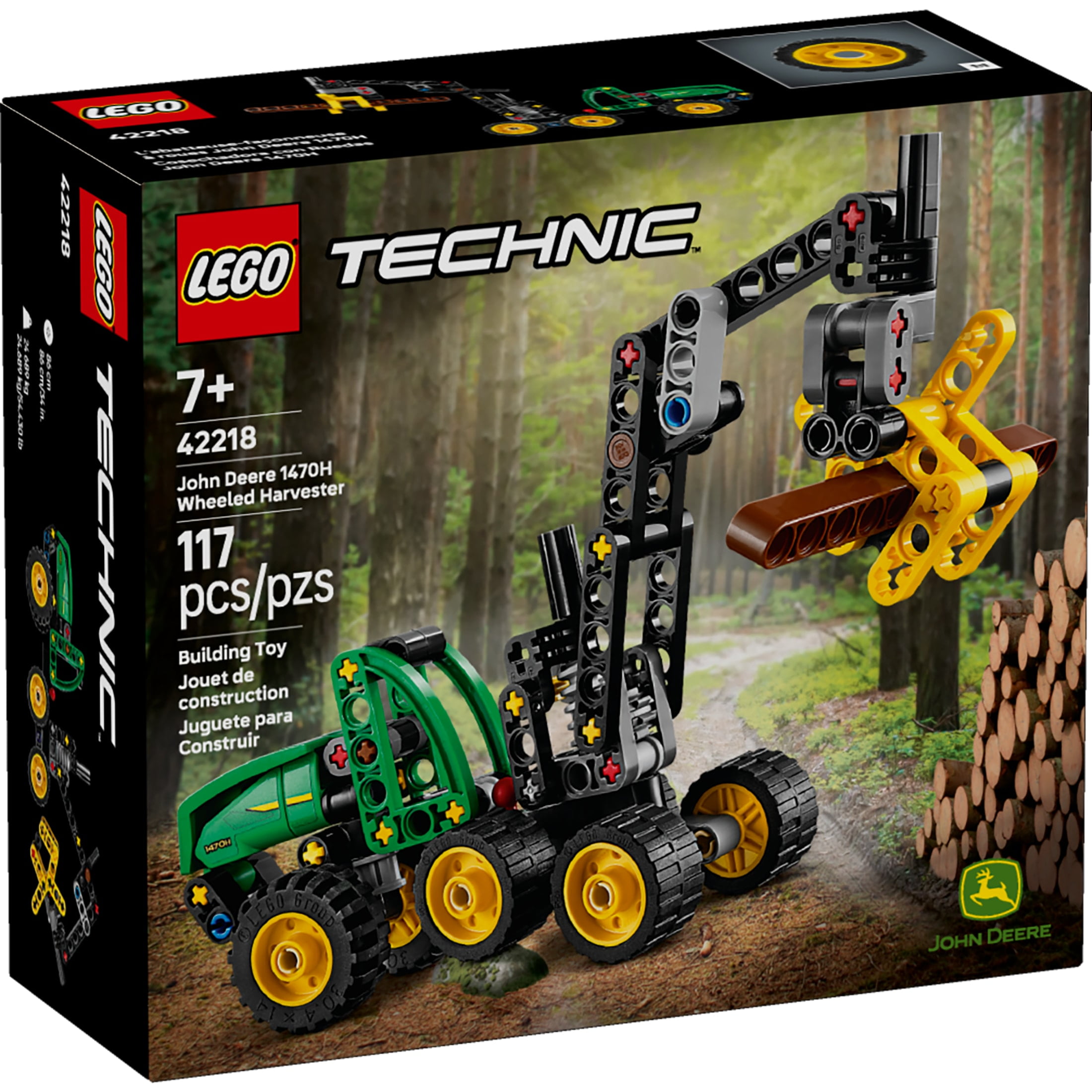 LEGO Technic John Deere 1470H Wheeled Harvester Building Set with Realistic Steering and Suspension (117 Pieces) fx1mi