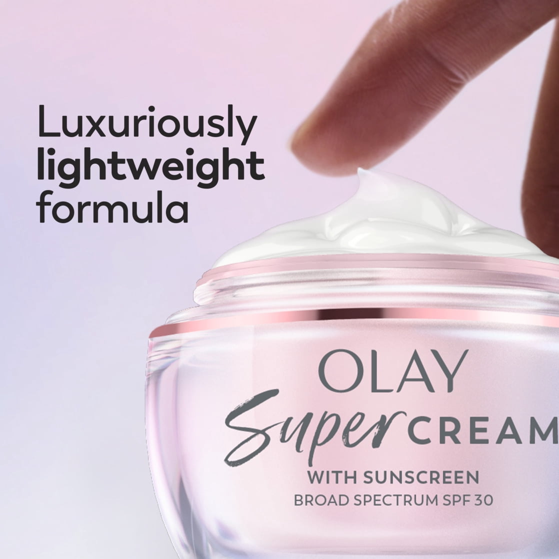 Olay Super Cream with SPF 30 Sunscreen, Lightweight Face Moisturizer with Niacinamide and Vitamin C (1.7 oz) bxs5q
