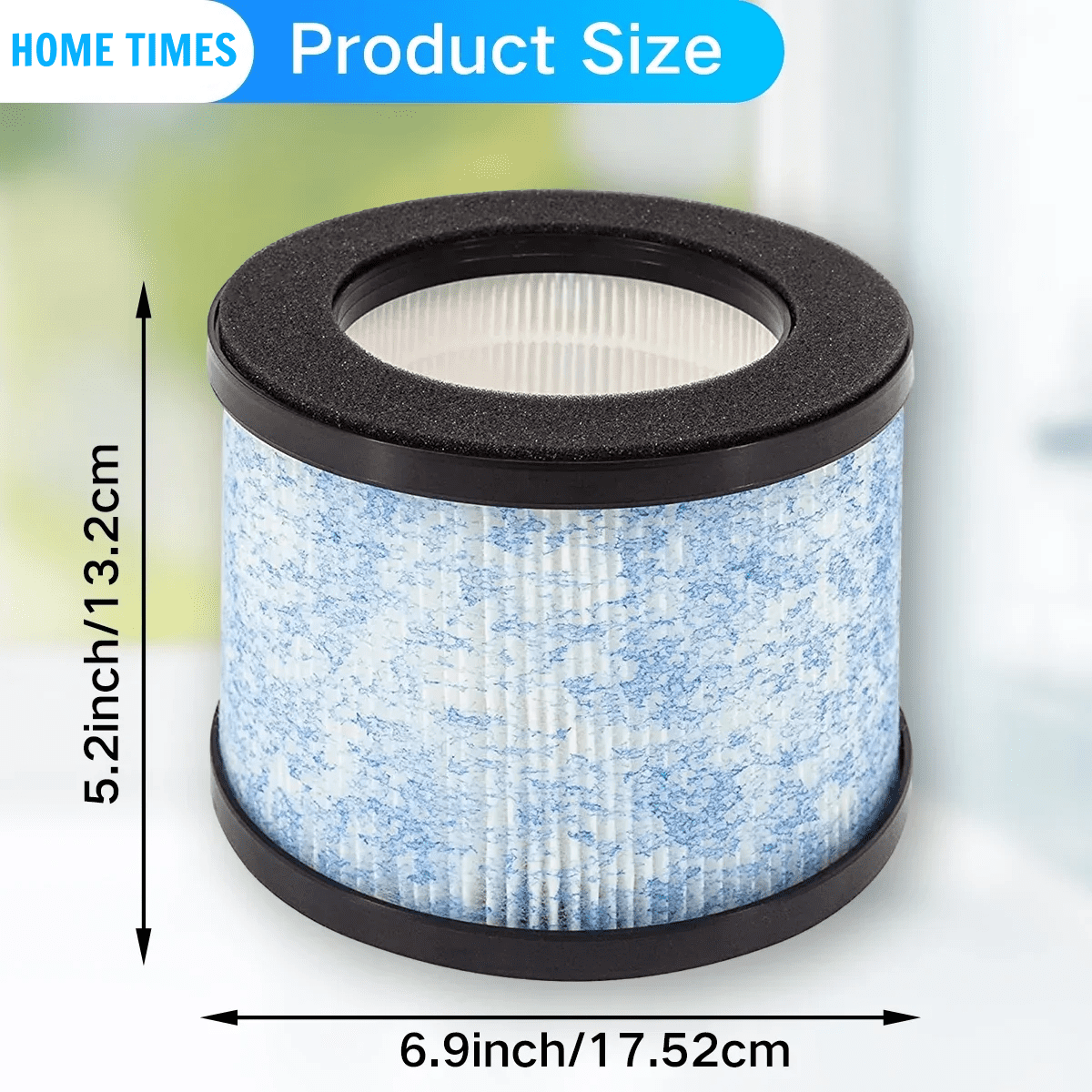 Home Times C102 Air Purifier Replacement Filter (H13 True HEPA, Compatible with Miko Ibuki and Ibuki+, 2 Pack, 6.9 in x 6.9 in x 5.2 in) 8xw8r