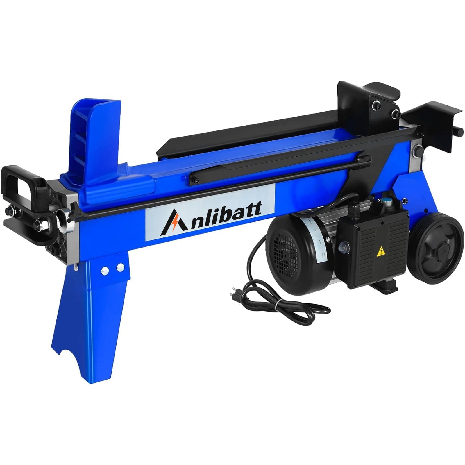 ANLIBATT Electric Log Splitter, 6.5 Ton 15-Amp Motor, Horizontal Wood Cutter for Firewood (Blue, 19 in) 82wgv