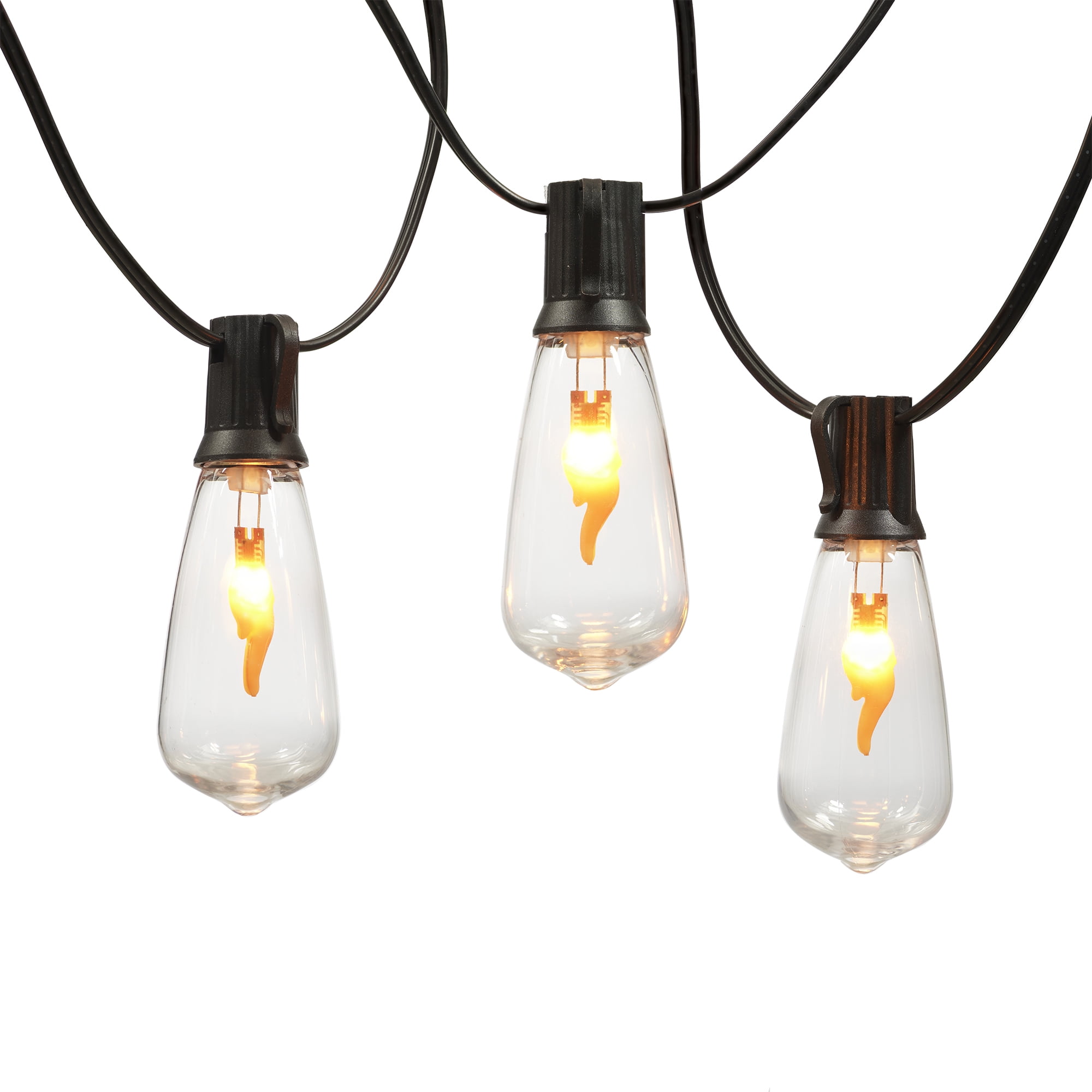Better Homes & Gardens Flickering Flame LED Edison String Lights (Black Wire, 14.5 ft) ey2su