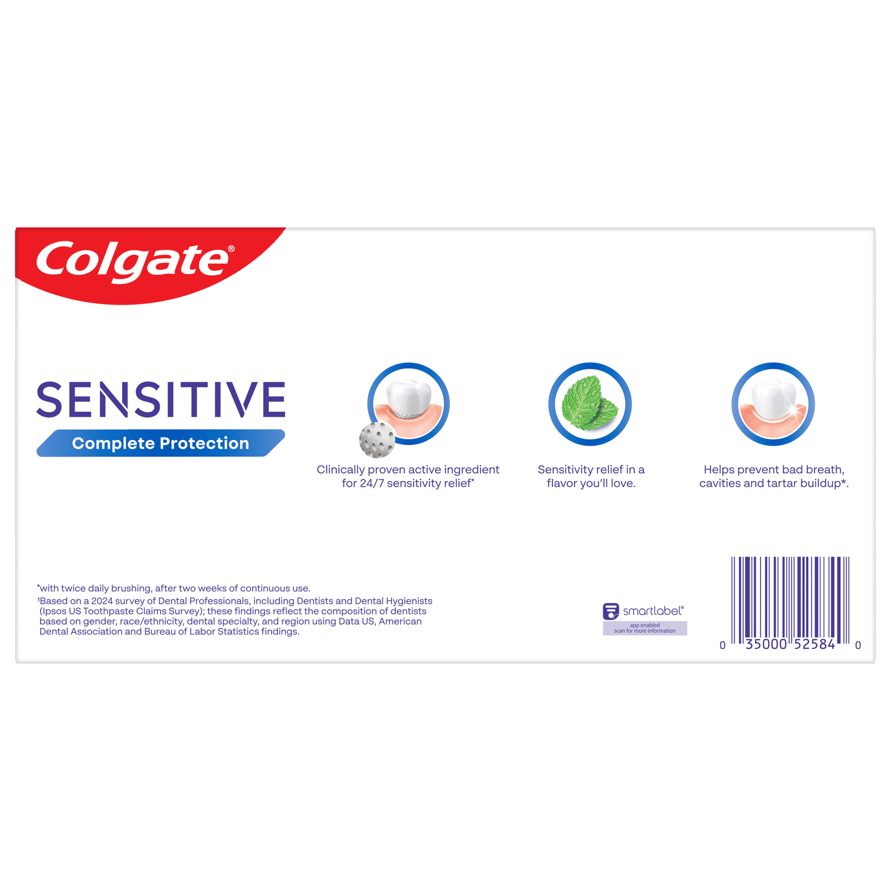 Colgate Sensitive Toothpaste, Complete Protection, Mint Clean (6 oz, Pack of 2) l9x8m