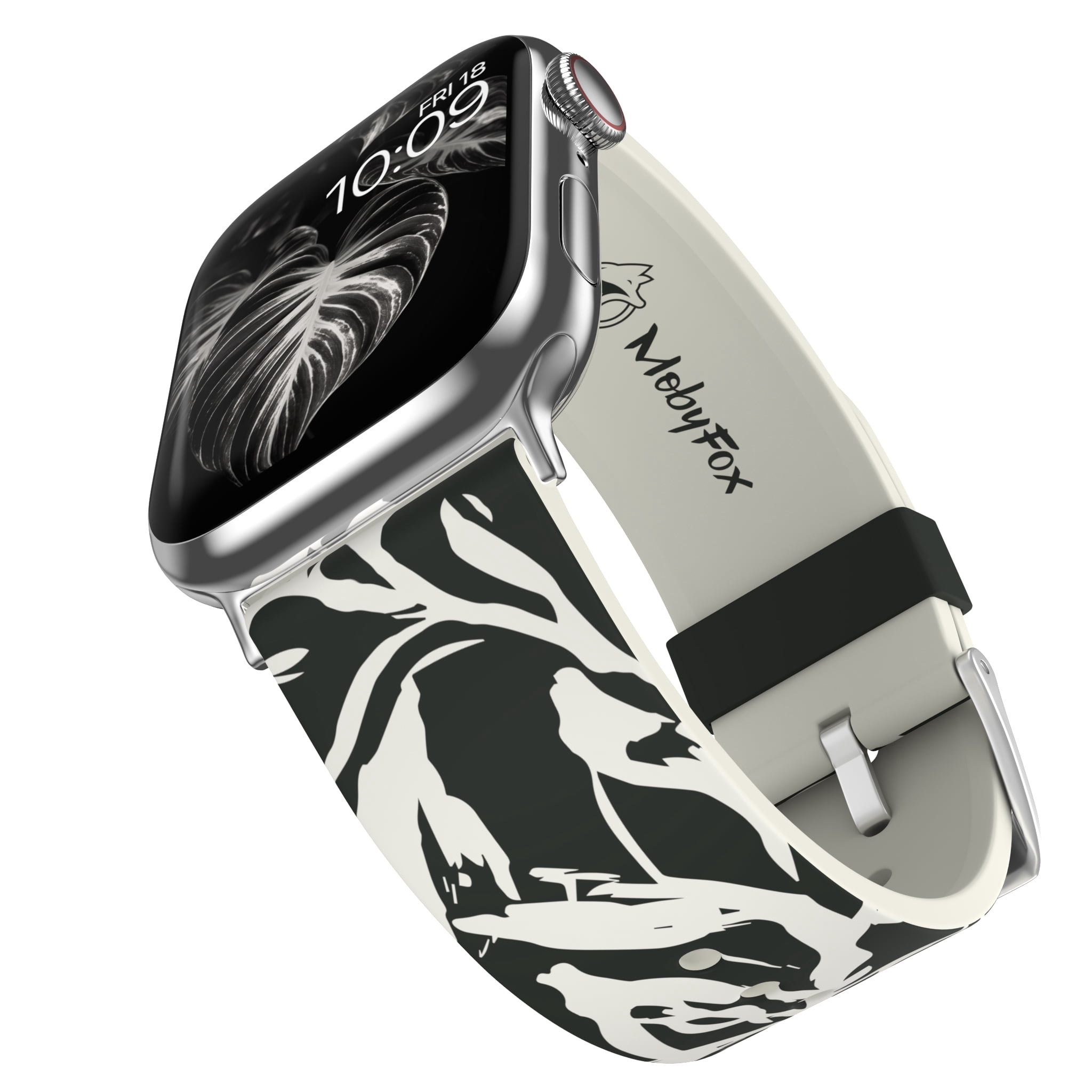 MobyFox Midnight Flora Silicone Smartwatch Band (Black, Universal Fit) a43xp