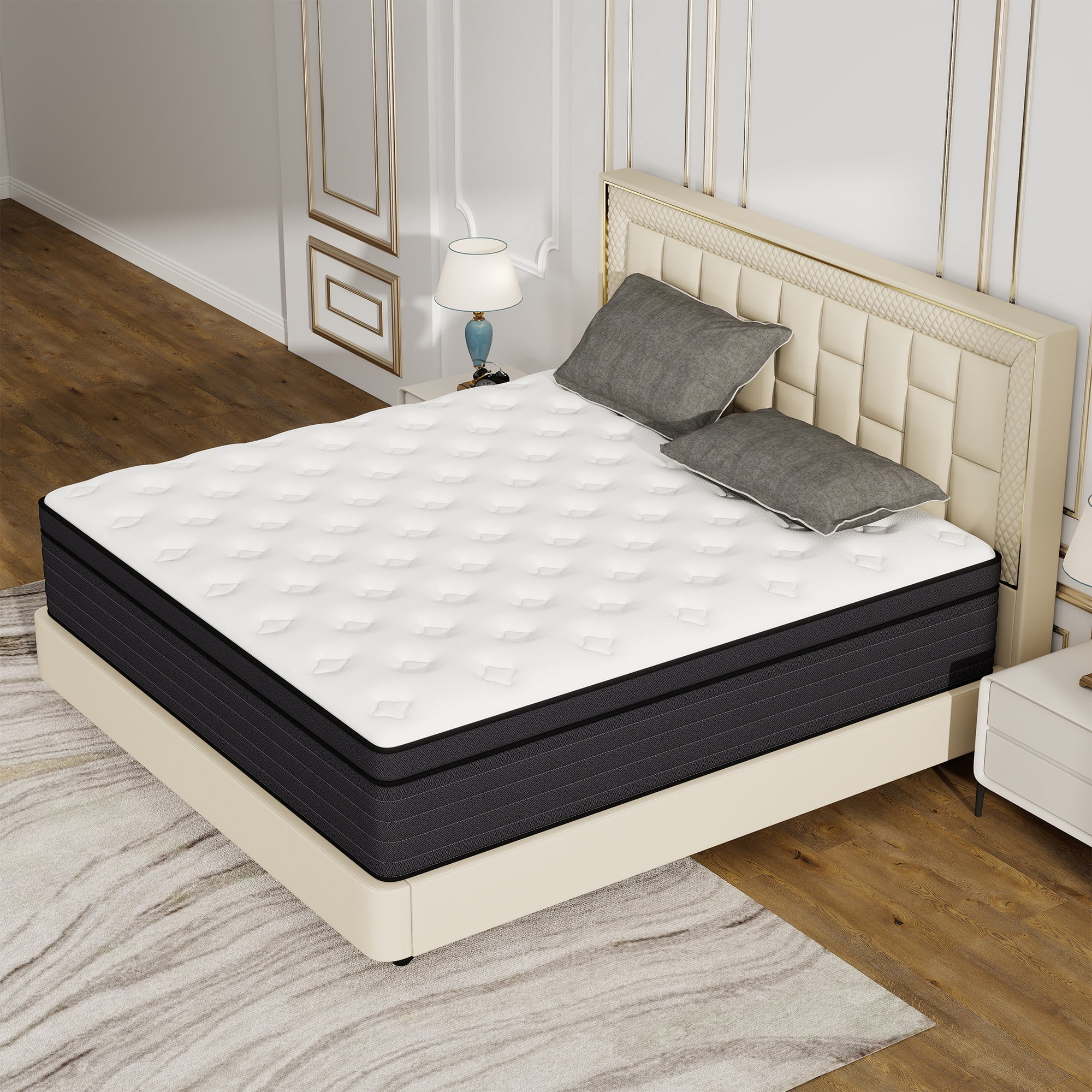 Yilicy 12 inch Queen Mattress, Gel Memory Foam & Spring Hybrid Medium Comfort Mattress (Queen, 12 in) hngg0