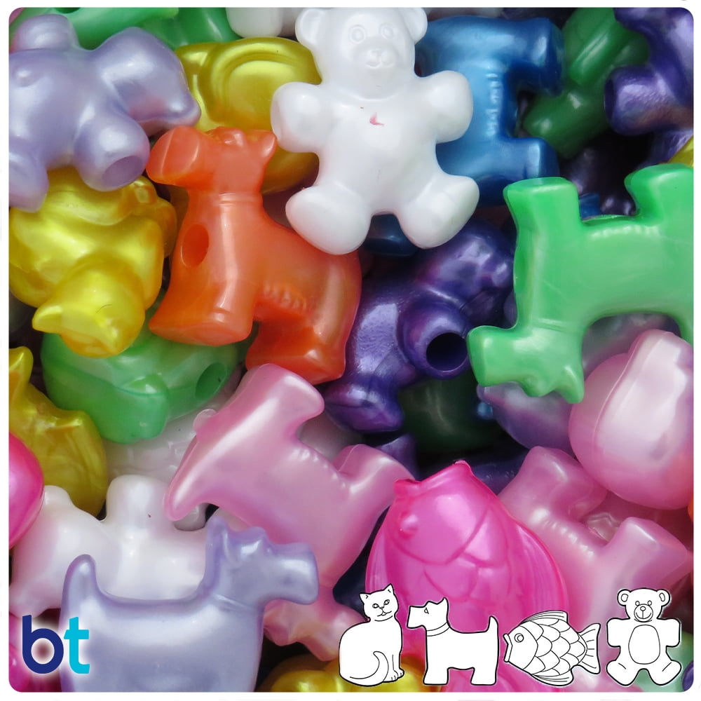 Beadtin Pet Parade Pony Beads Pearl Mix Craft Supplies (Assorted Colors, 2 oz) a2j5z