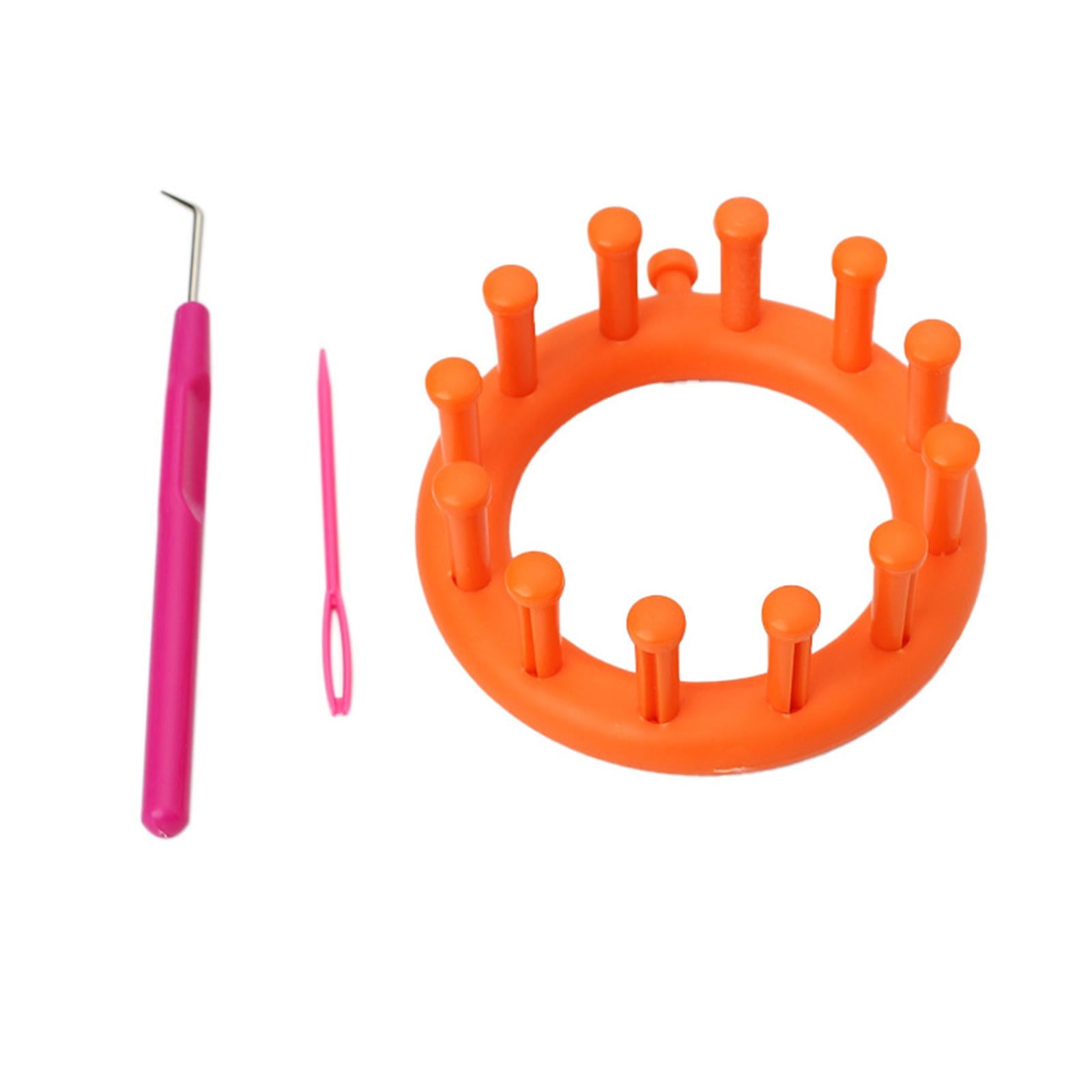 GUOOL Round Knitting Loom Set for DIY Yarn Crafts (Orange, 3.5 in) mow2f