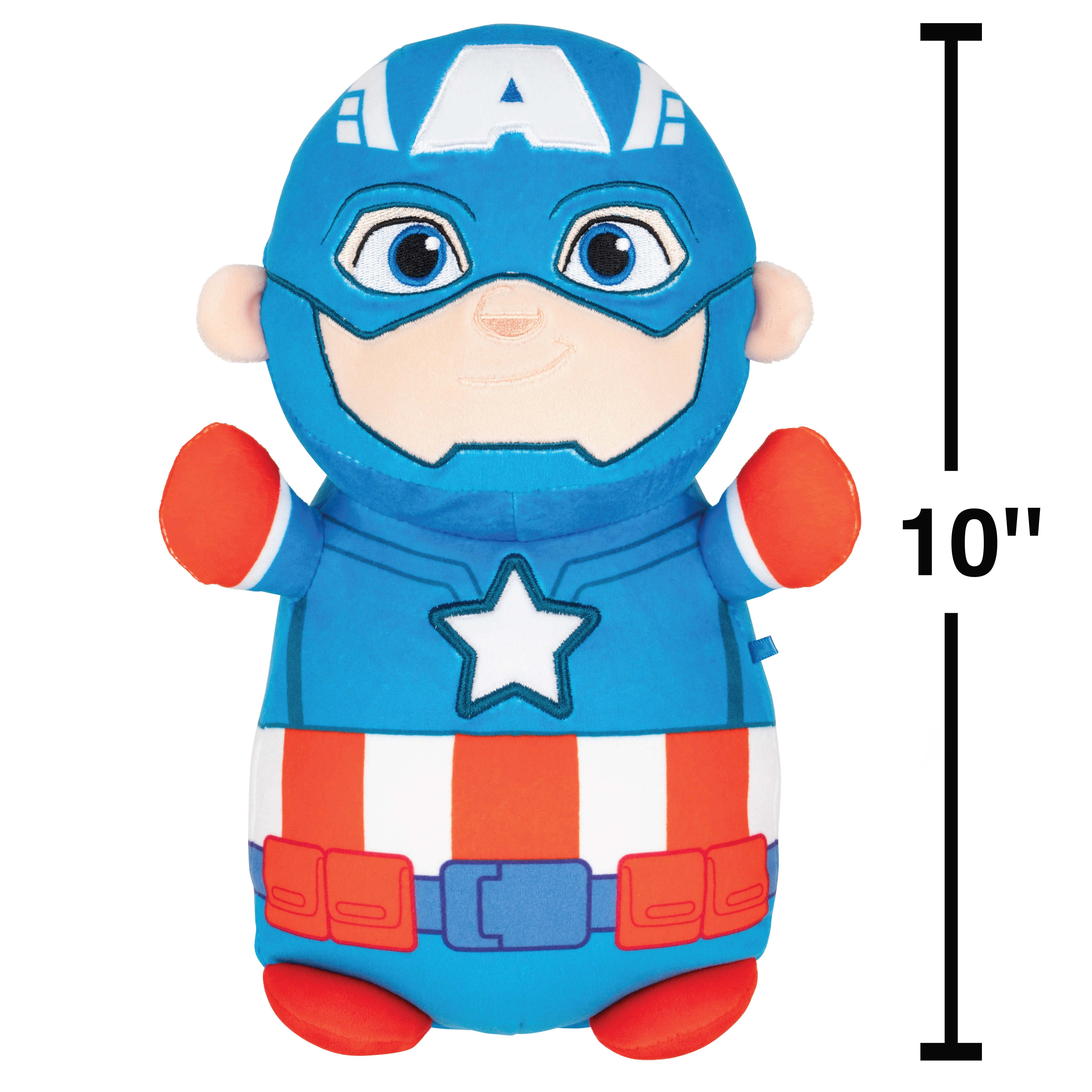 Squishmallows Marvel Captain America HugMees Plush Toy (Blue/Red, 10 in) egbm0