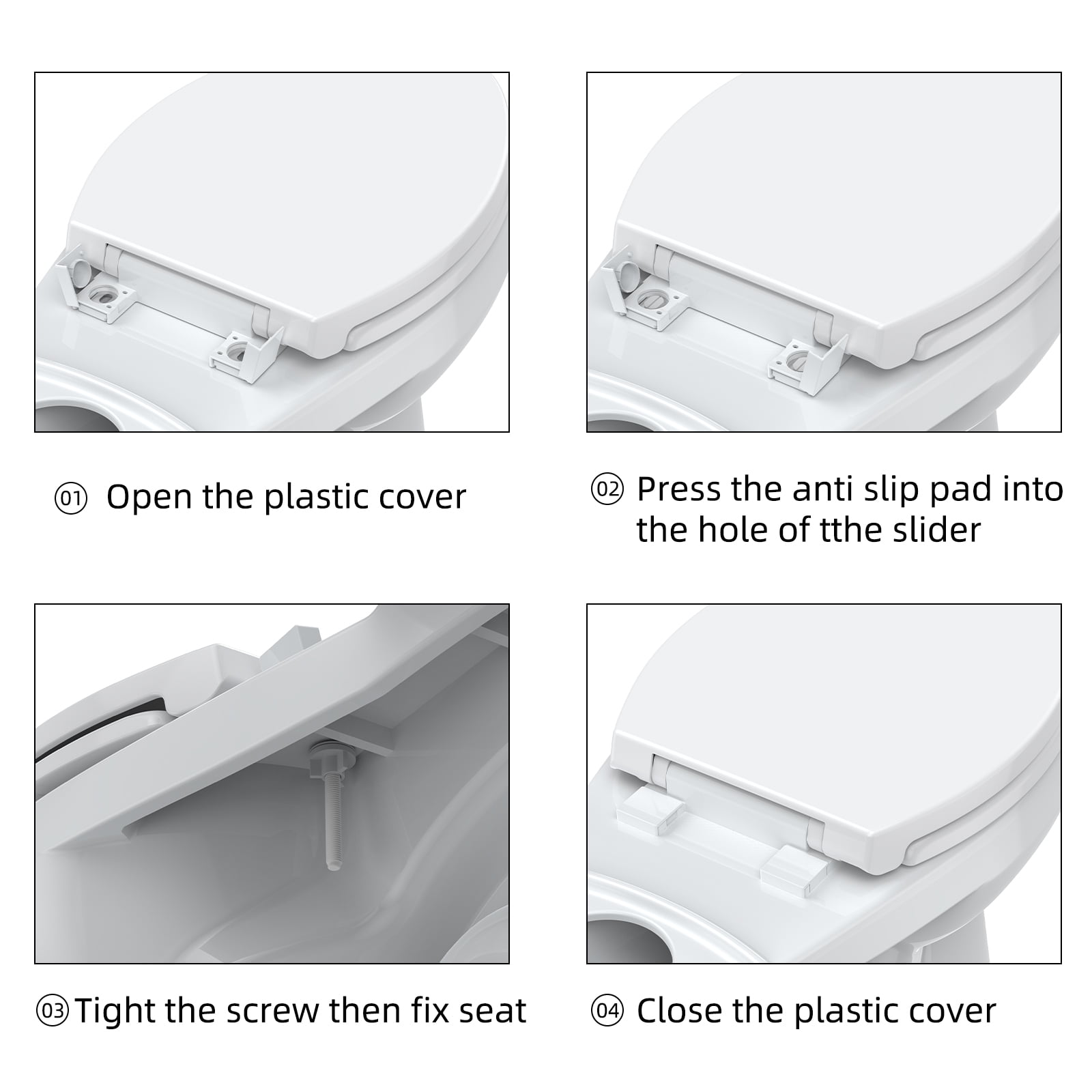 GARVEE Elongated Toilet Seat, Soft Close Quiet-Close Bathroom Cover with Quick Release Hinges (White, 19 in) 6vdqn