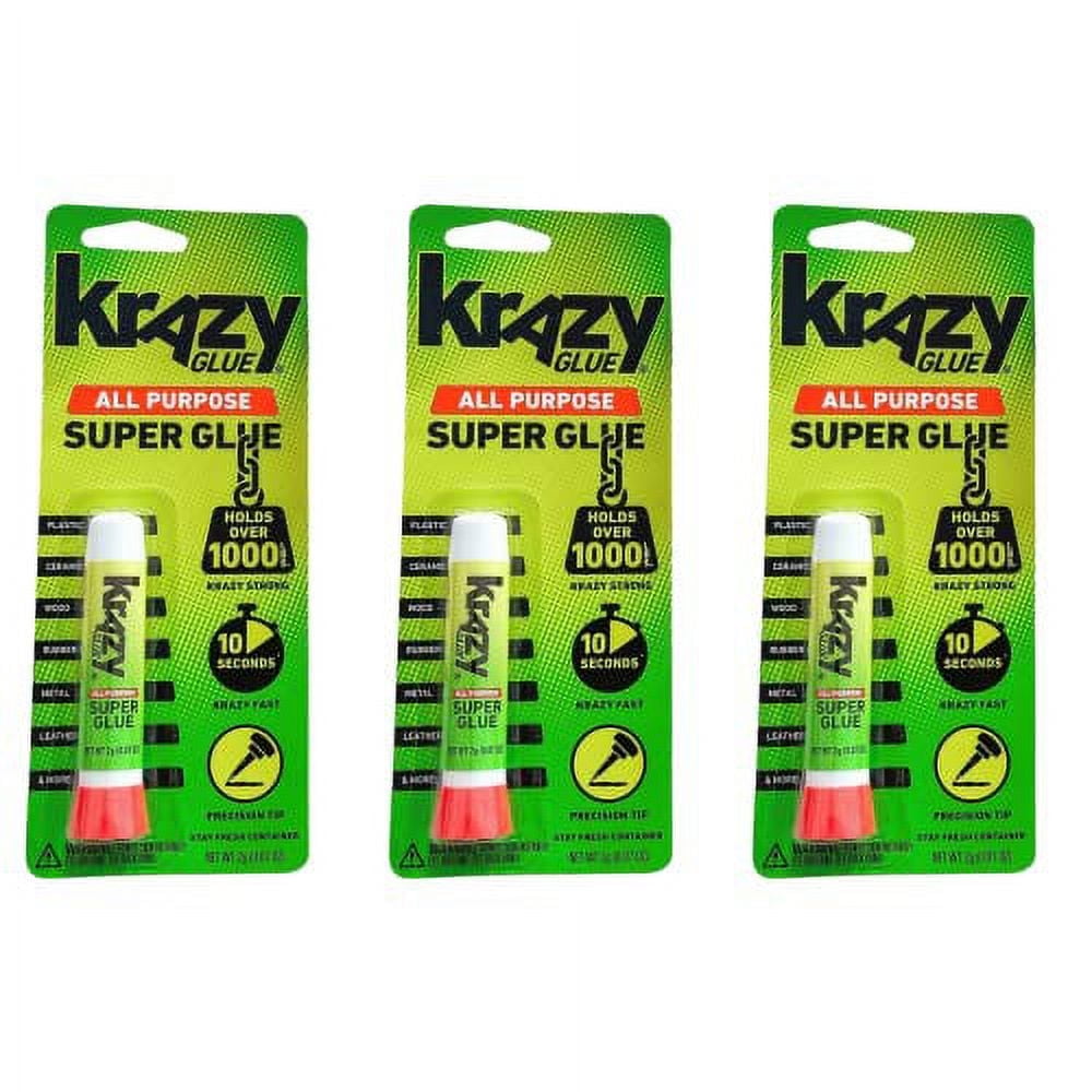 Krazy Glue All Purpose Instant Super Glue (Clear, 3 Piece Pack) q1418
