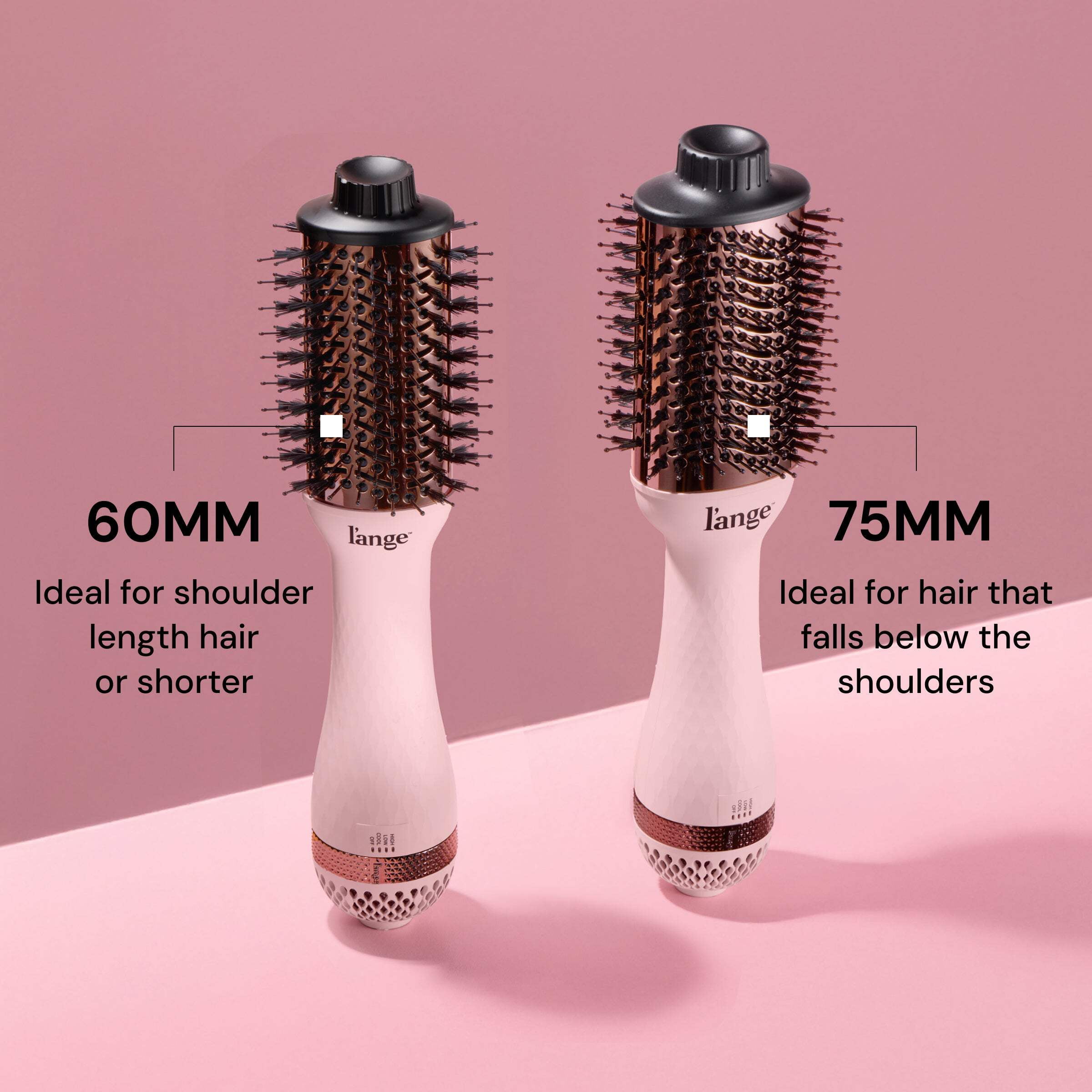 L'ange Hair Le Volume 2-in-1 Titanium Blow Dryer Brush (Blush, 1 Count) mrd0p