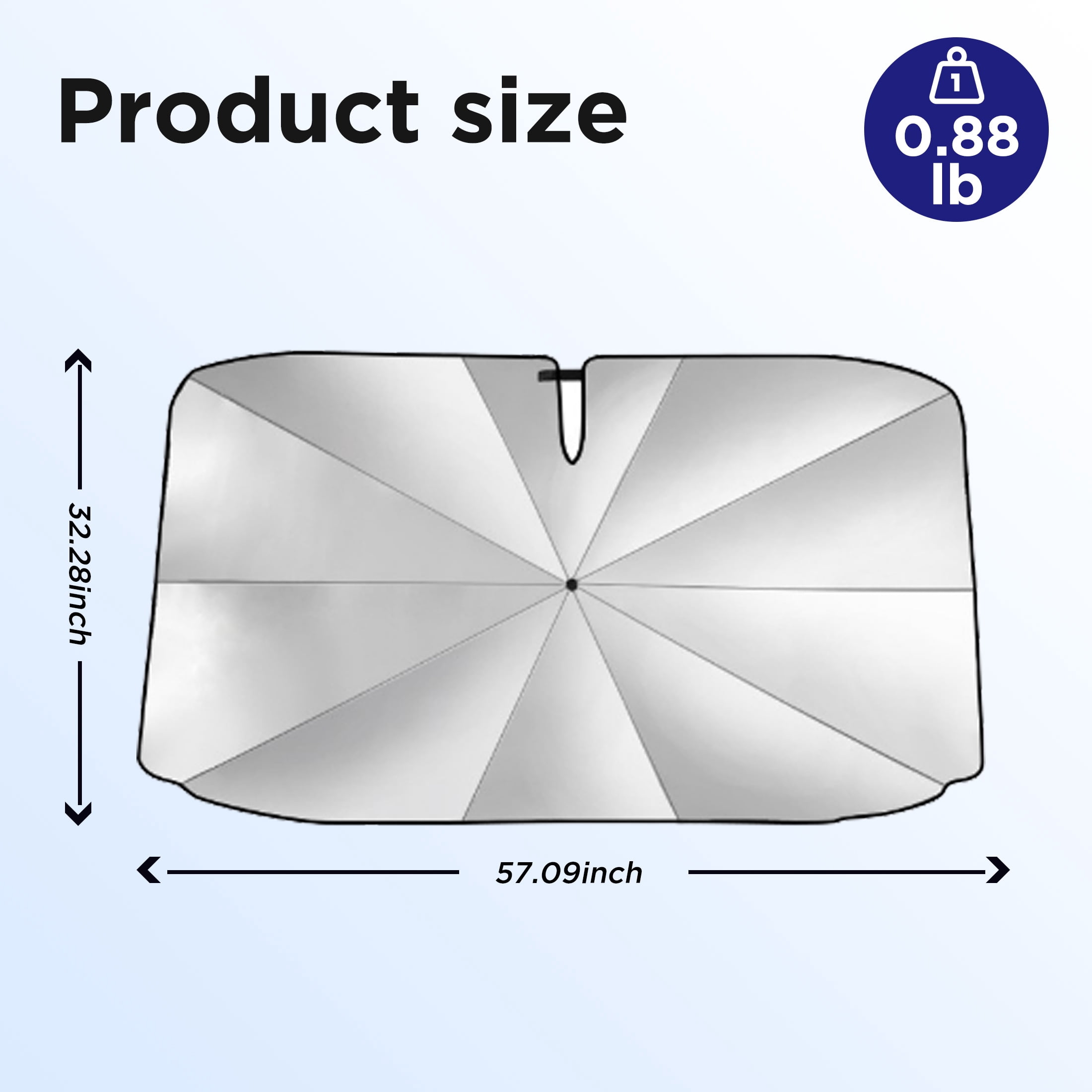EVLive Car Windshield Sunshade, Foldable UV & Heat Protection Shield for SUV Sedan Truck (Black, 57 in x 32 in) q7mua